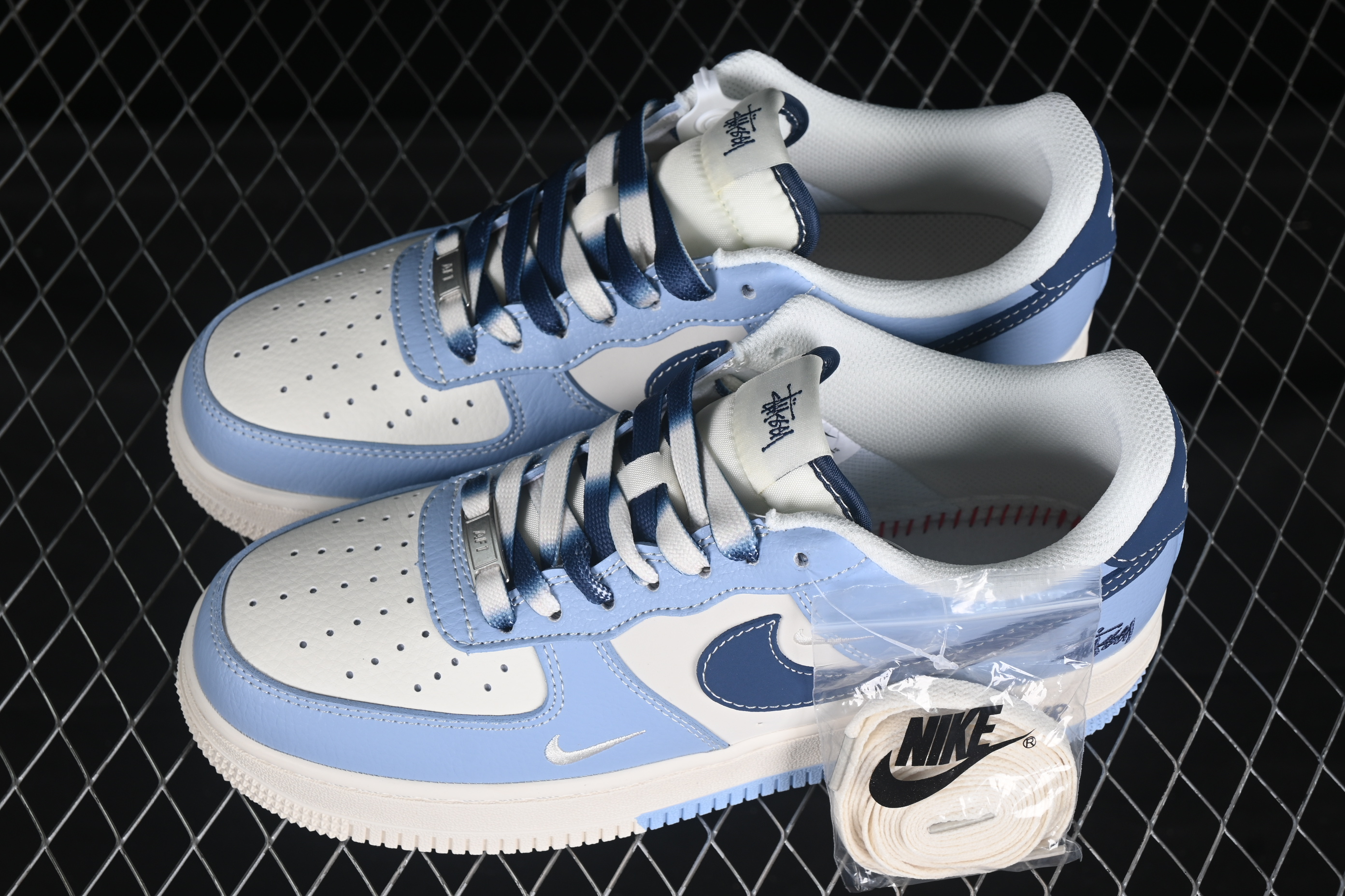 Nk Air Force 1'07 Low Stussy Collaboration Double Pinyin Sky Blue XS1958-516 36-45