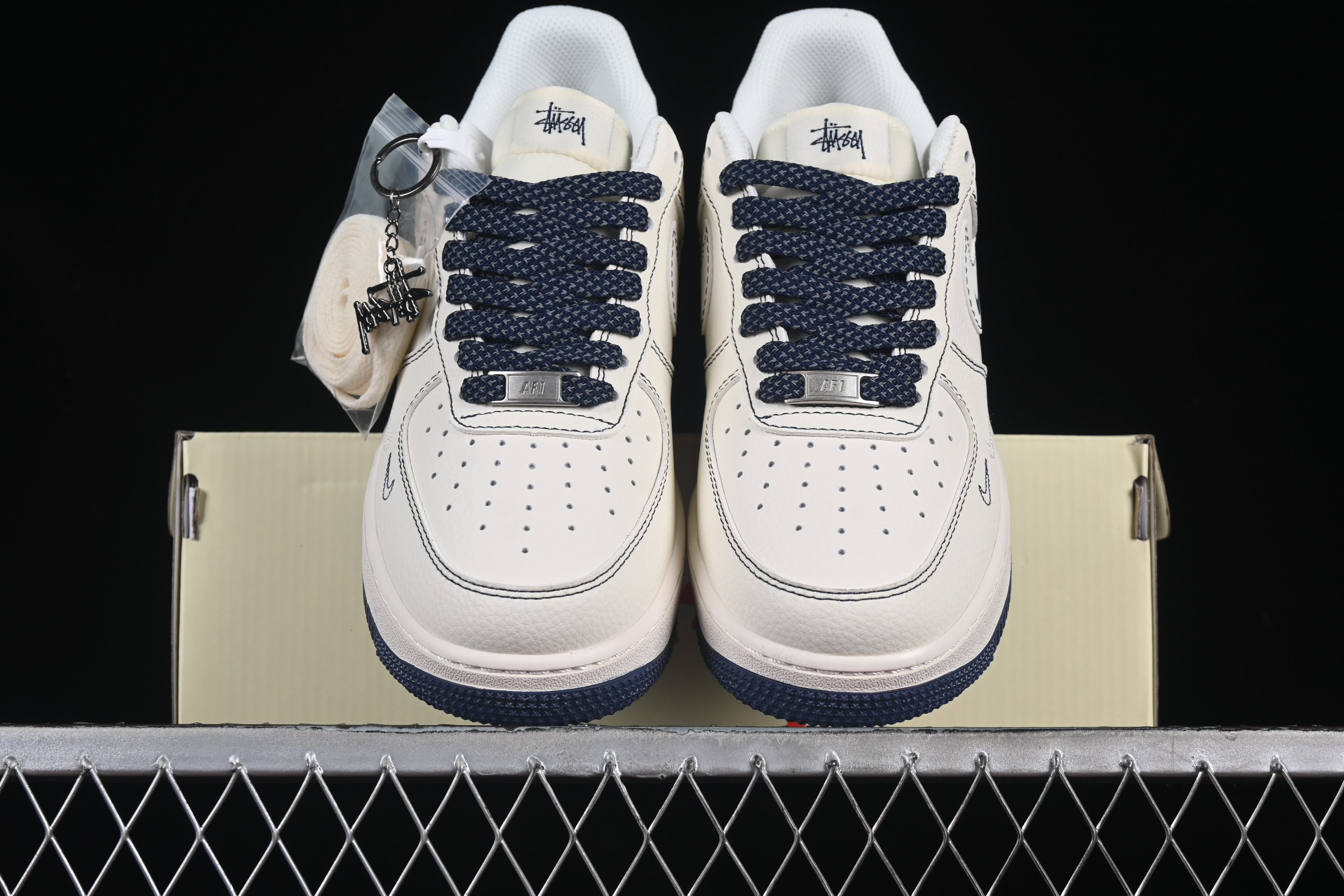 Nk Air Force 1'07 Low Stussy collaboration Grey Line Nike Hook HH7518-063 36-45