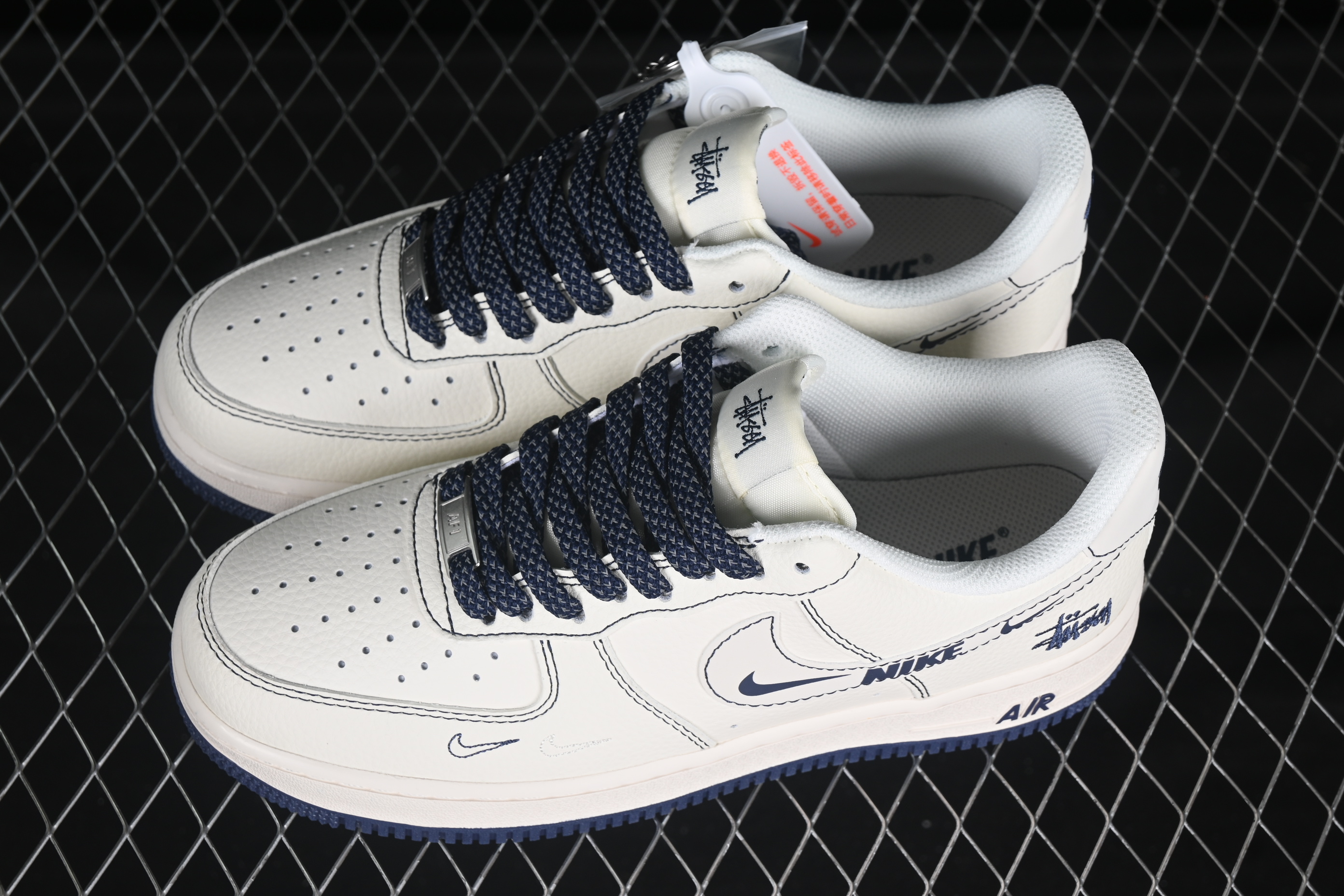 Nk Air Force 1'07 Low Stussy collaboration Grey Line Nike Hook HH7518-063 36-45