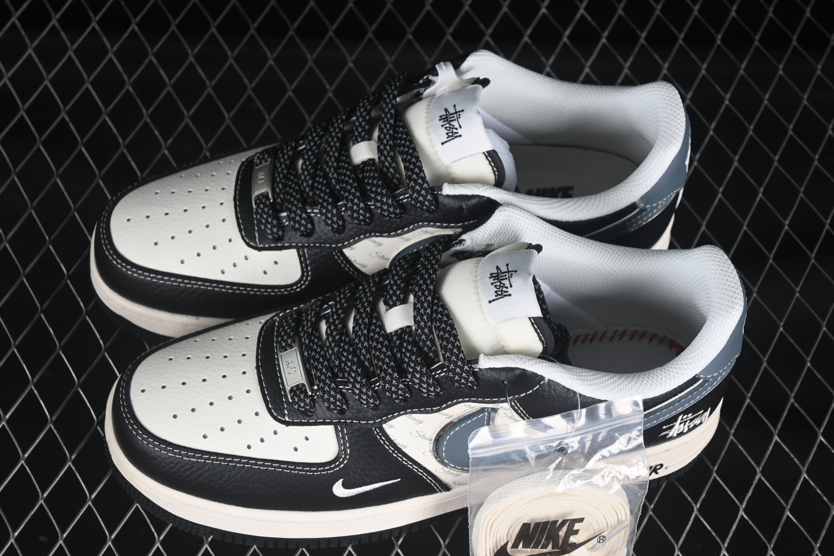 Nk Air Force 1'07 Low Stussy collaboration Gray-blue Black Lychee pattern XZ6188-199 36-45