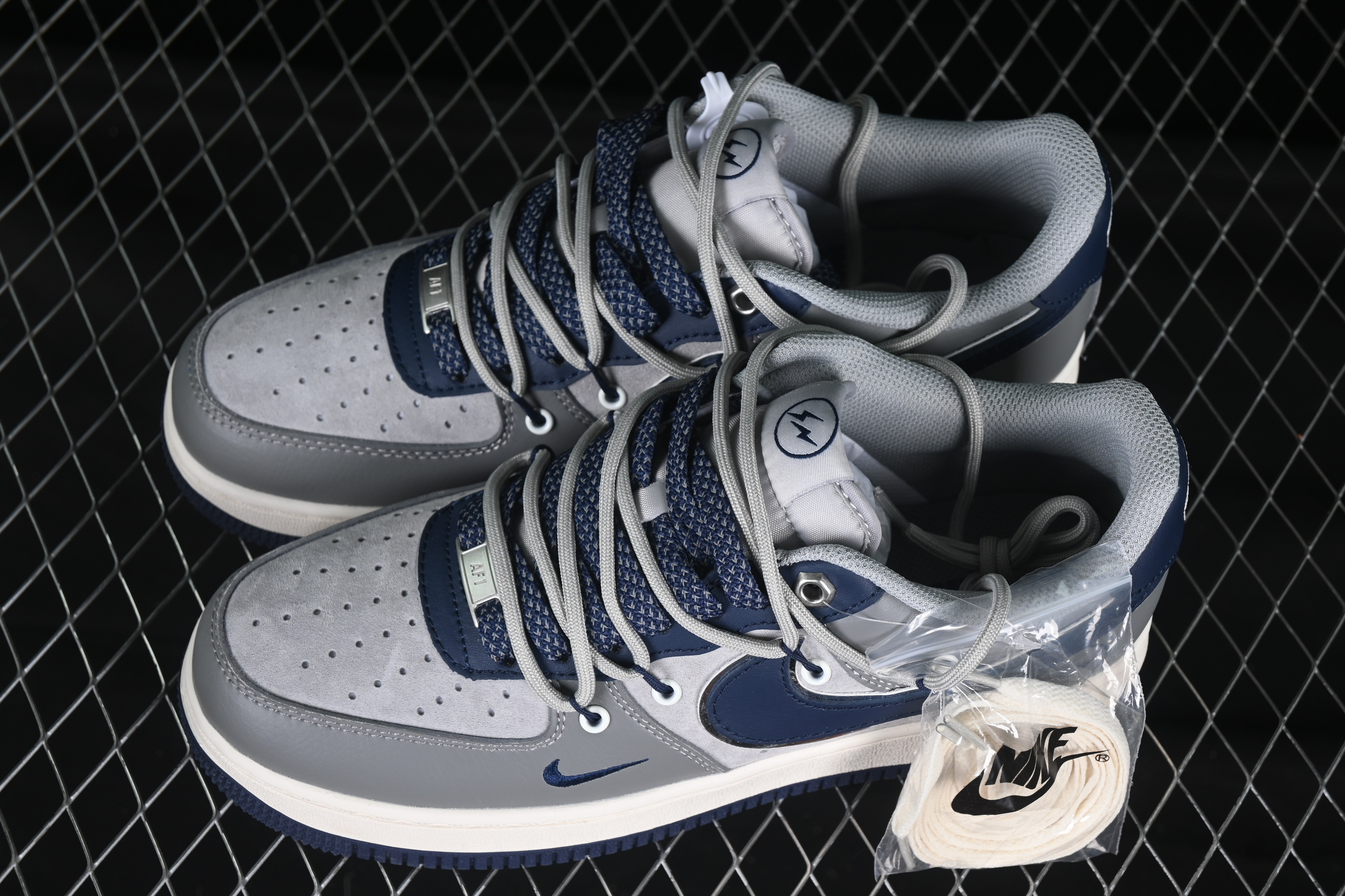 Nk Air Force 1'07 Low Lightning Collaboration Cement Grey drawstring SJ1198-111 36-45