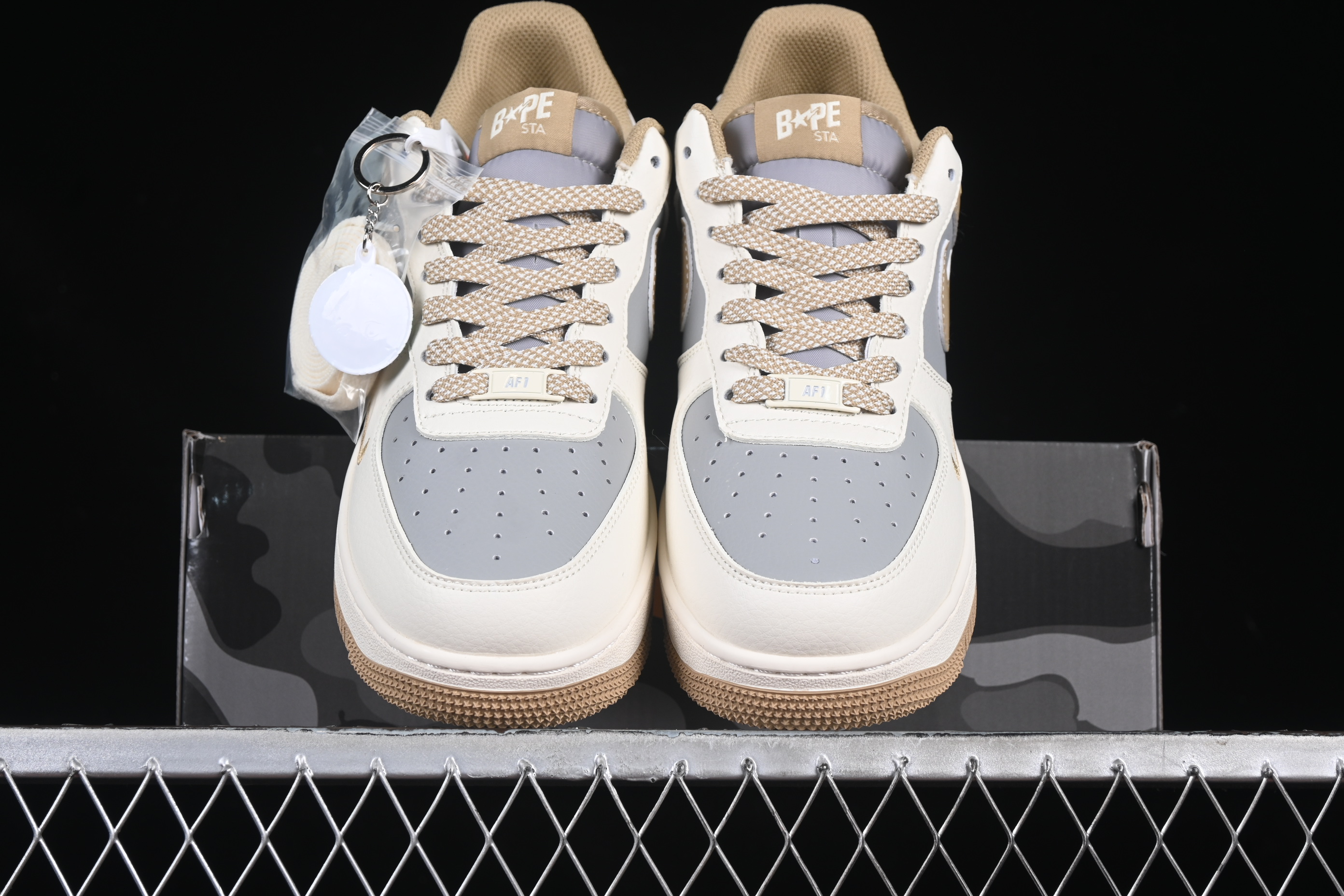 Nk Air Force 1'07 Low Bape collaboration Khaki Beige Grey B6566-208 36-45