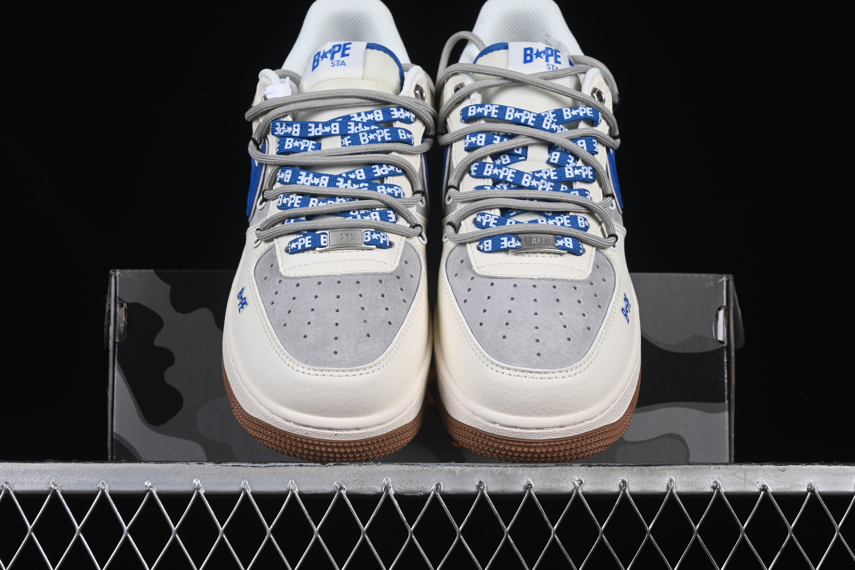 Nk Air Force 1'07 Low Bape collaboration beige raw rubber drawstring SJ1198-112 36-45