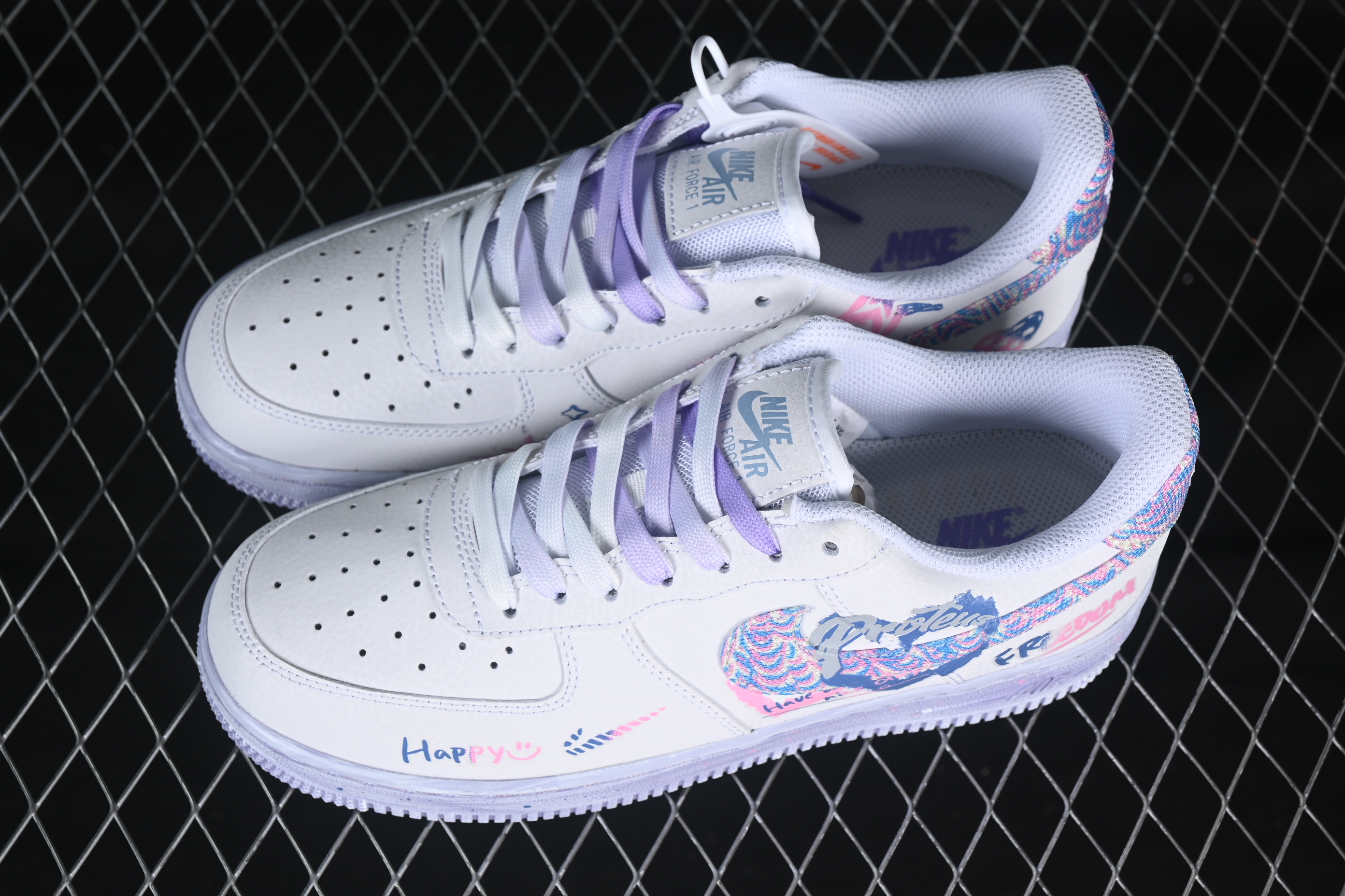 Nk Air Force 1'07 Low Double Hearts 2D hand-drawn graffiti CZ0377-002 36-45