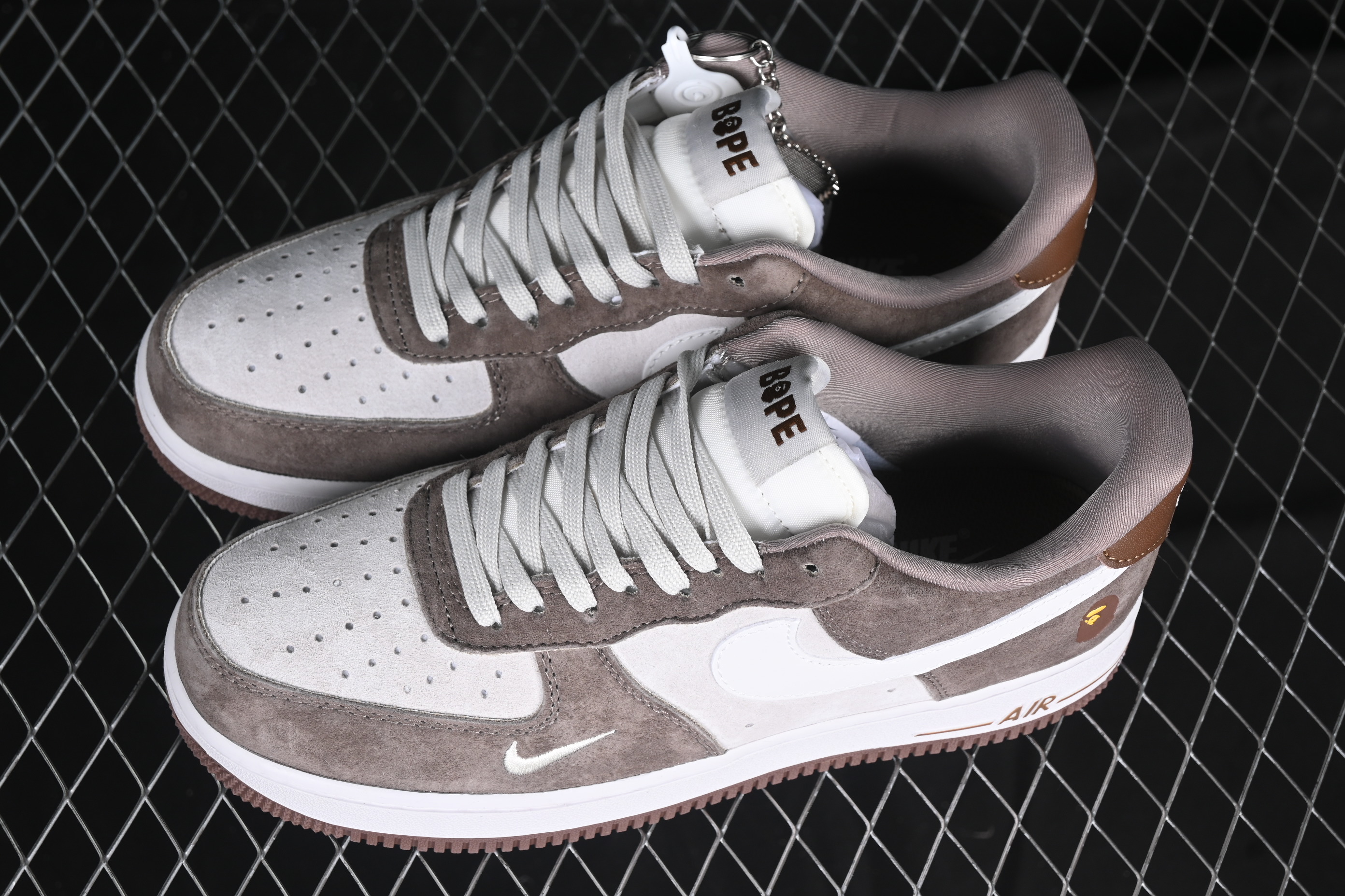 Nk Air Force 1'07 Low Bape Collaboration Brown and White Hook KK1988-035 36-45
