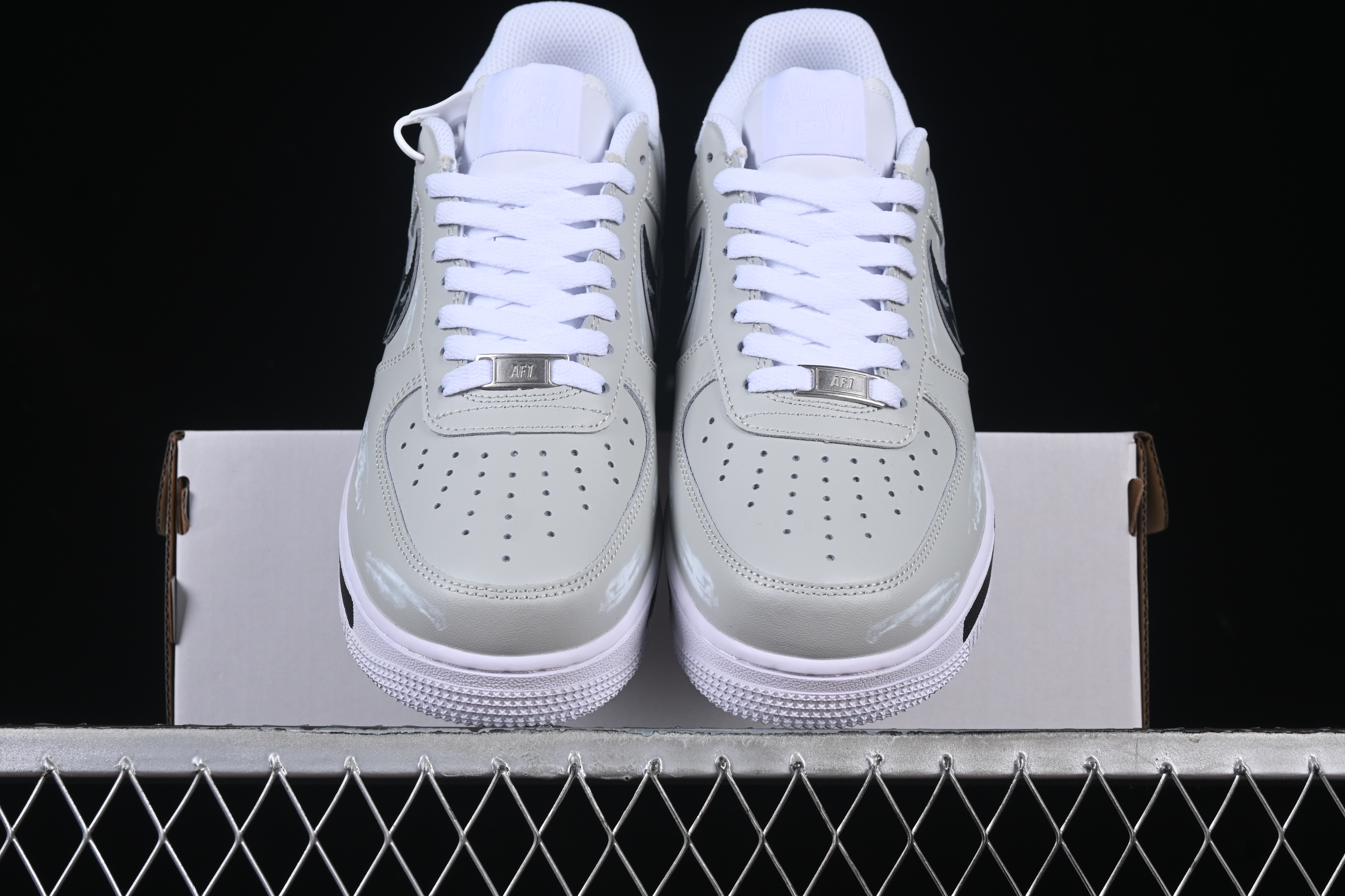 Nk Air Force 1'07 Low Shadow Knight Grey, White and Black Color CW2288-111 36-45