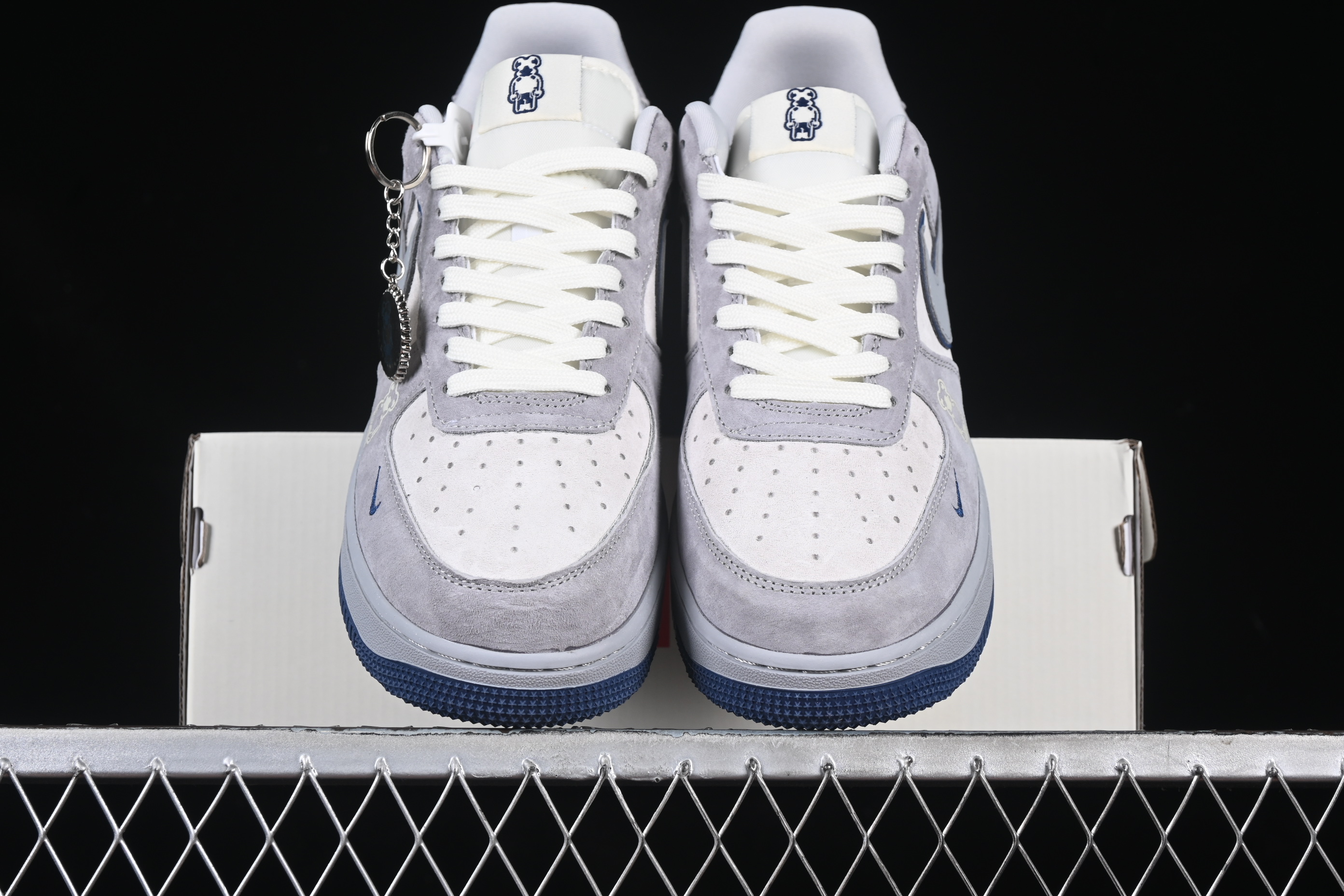 Nk Air Force 1'07 Low Stussy Collaboration Gray-blue Pig Eight Violent Bear DF0188-017 36-45