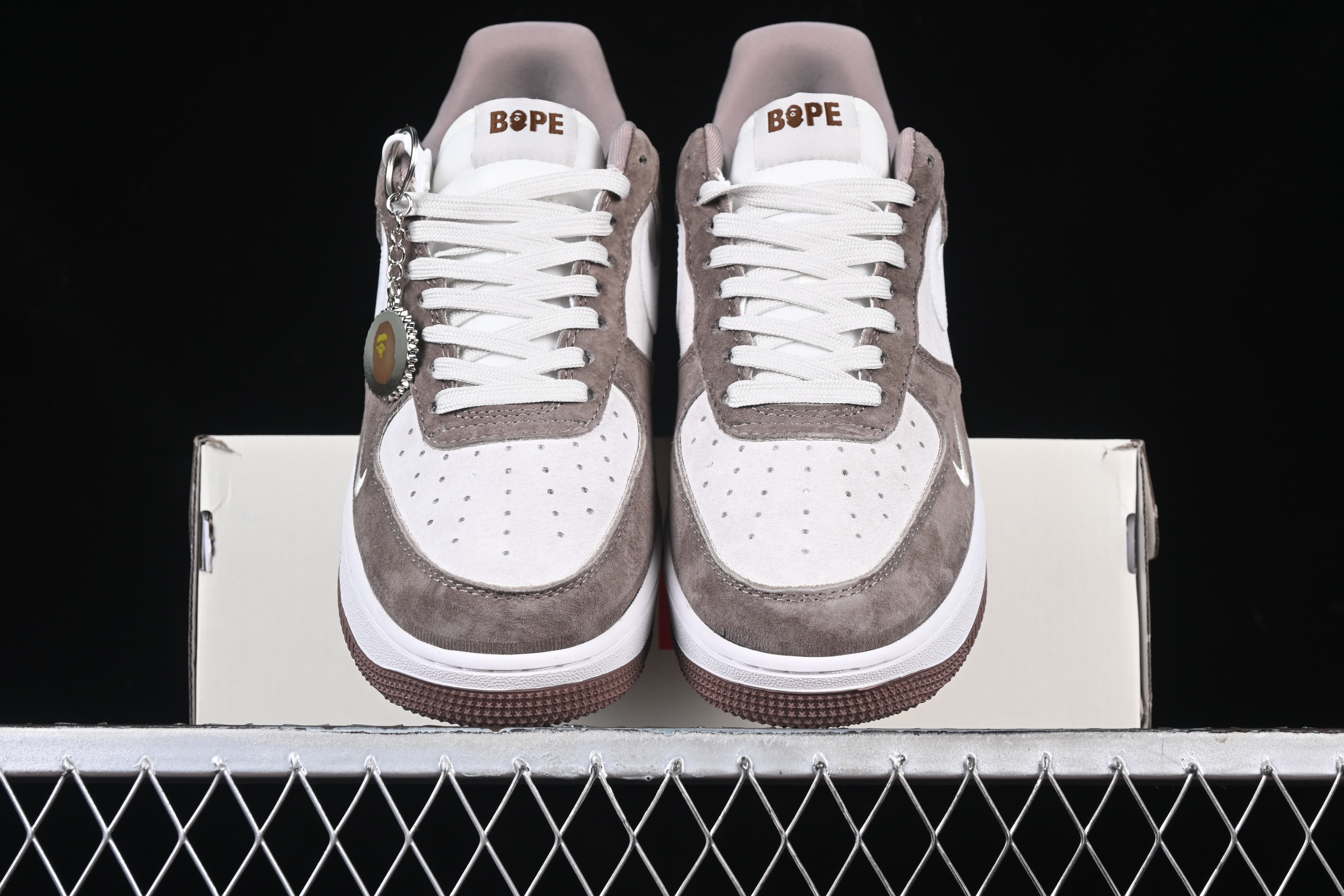 Nk Air Force 1'07 Low Bape Collaboration Brown and White Hook KK1988-035 36-45