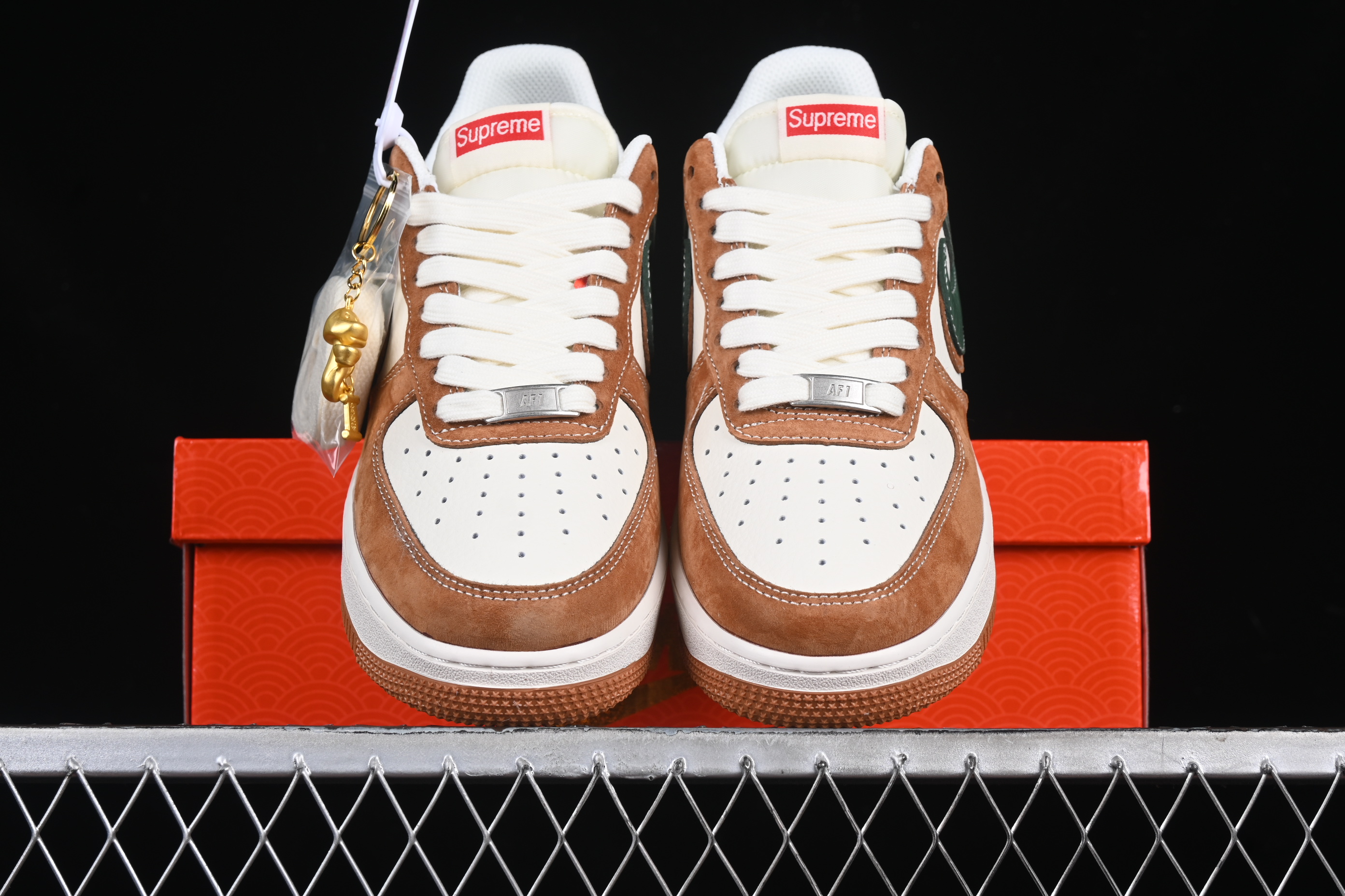 Nk Air Force 1'07 Low Supreme cyan Brown Double Hook DM6688-025 36-45