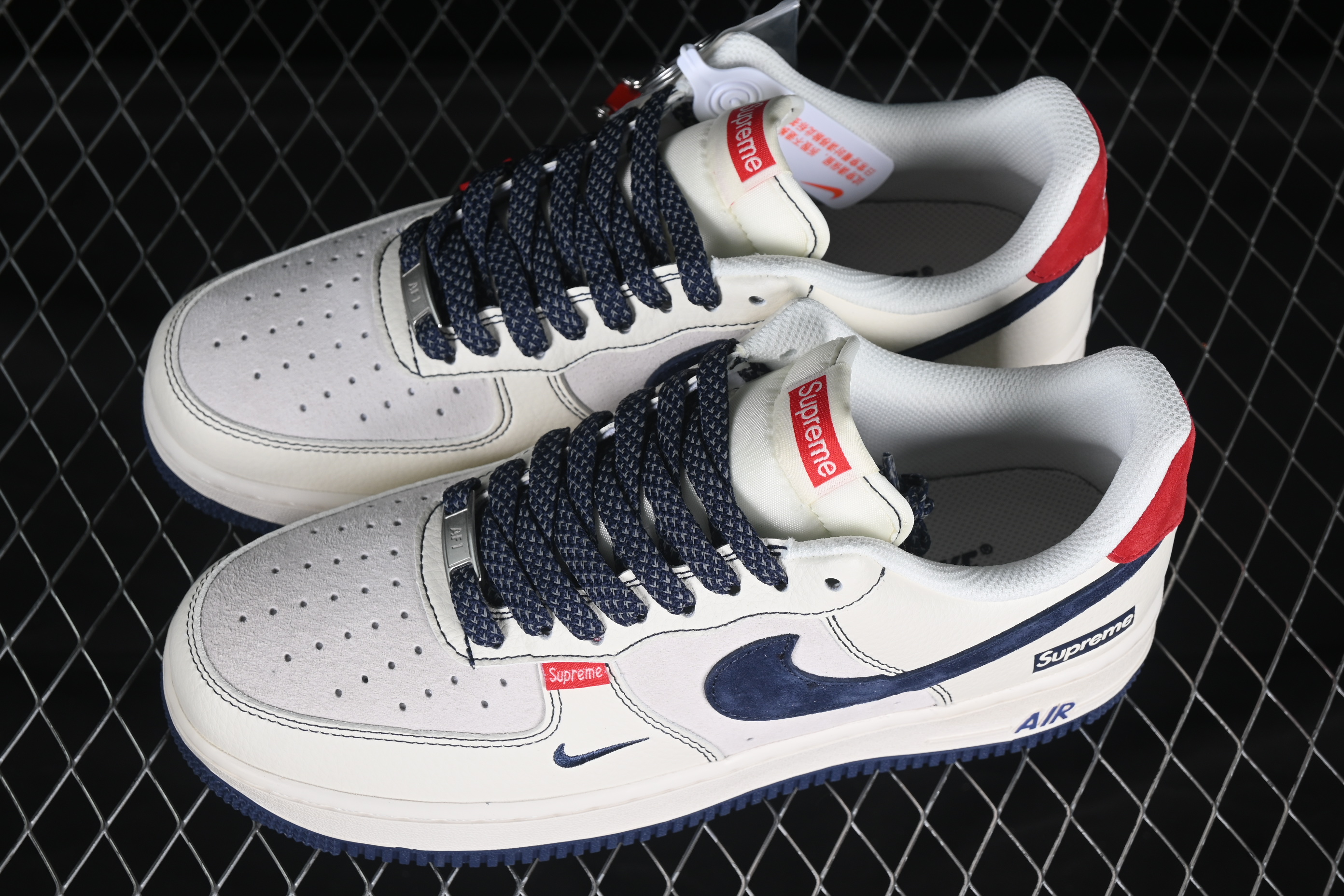 Nk Air Force 1'07 Low Supreme collaboration Red Label Flexed Blue Hook BB7518-021 36-45