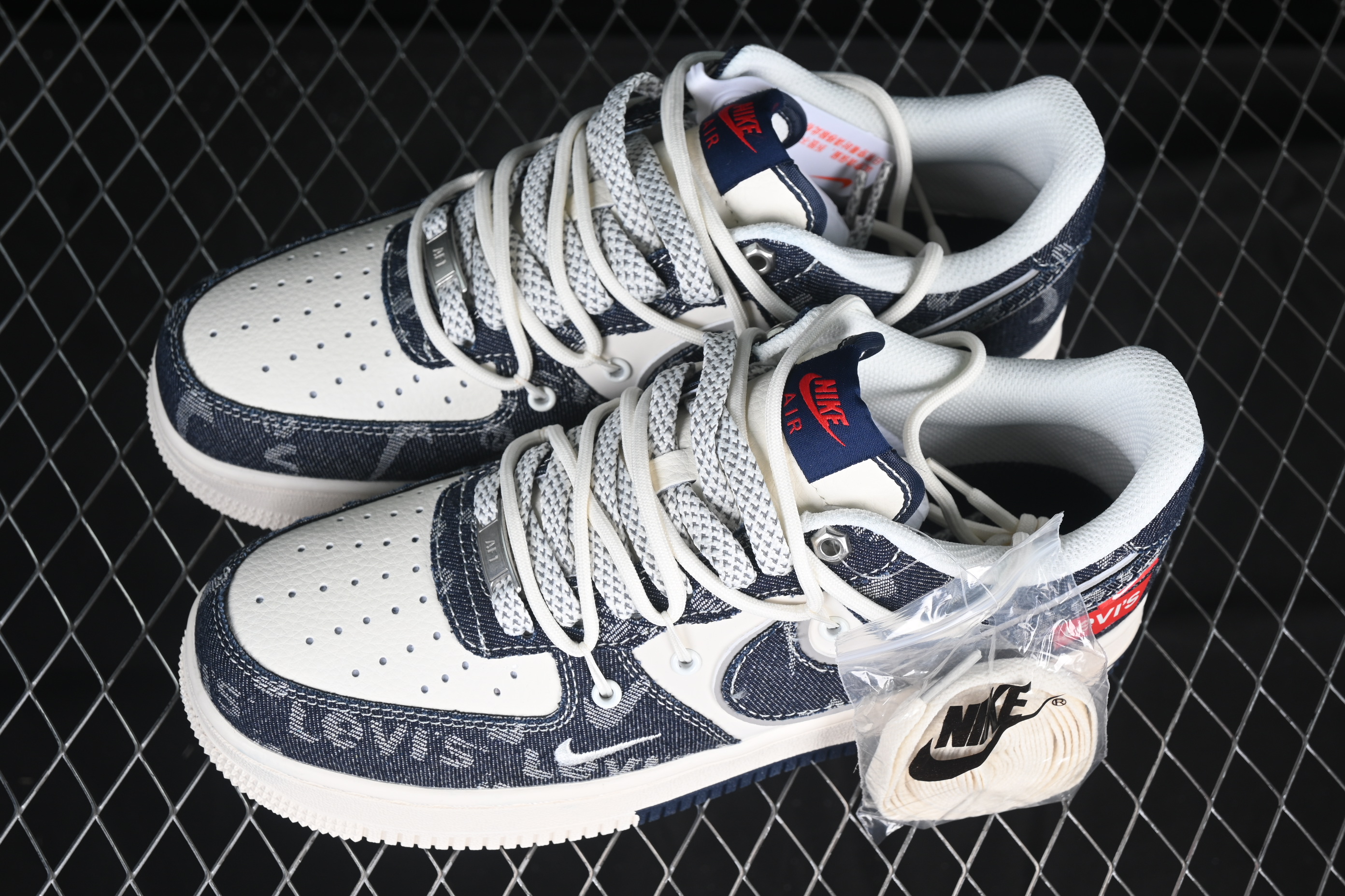 Nk Air Force 1'07 Low Levi's collaboration light blue denim drawstring SJ1198-900 36-45