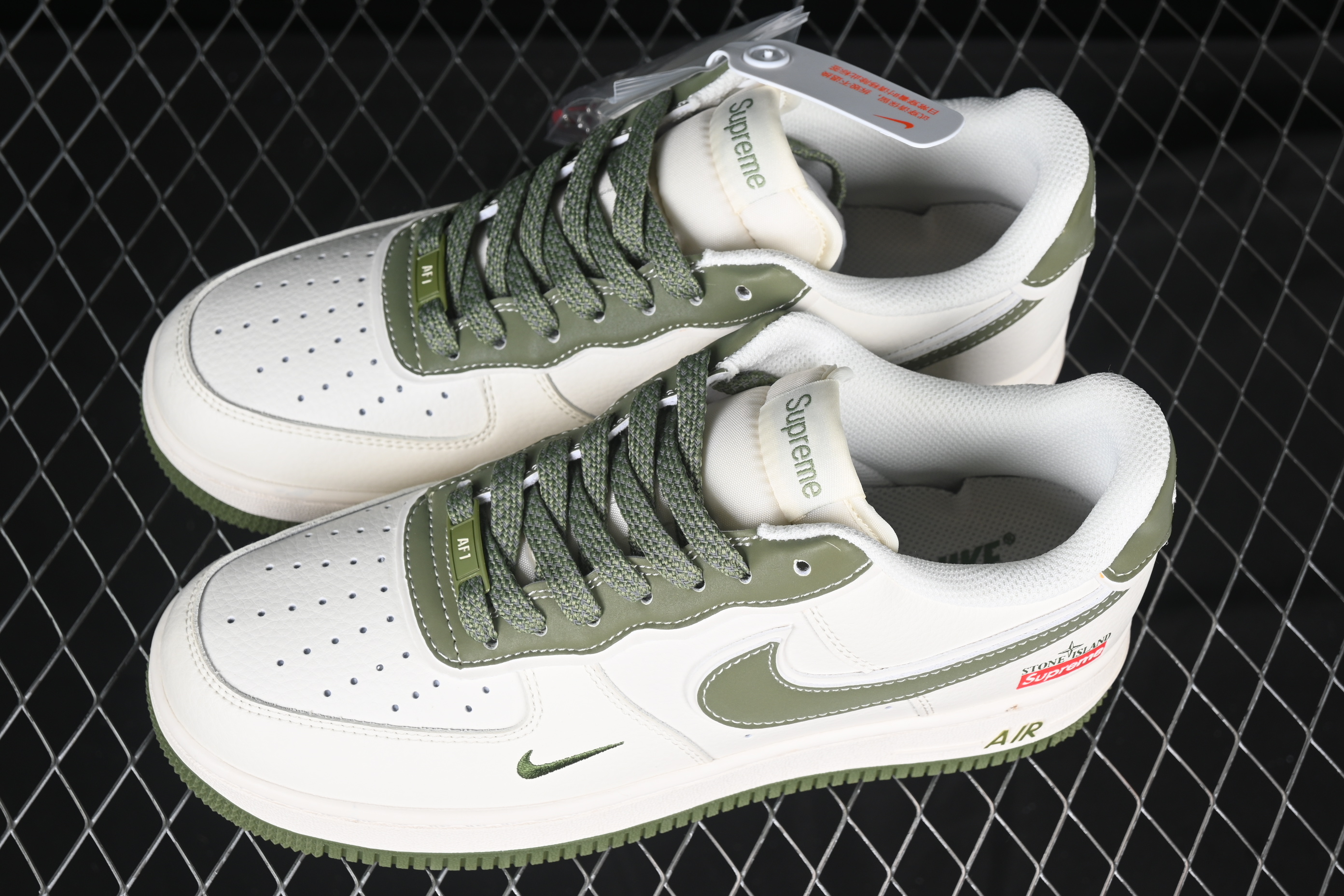 Nk Air Force 1'07 Low Stone Island Supreme Collaboration Beige Hook BB1616-301 36-45
