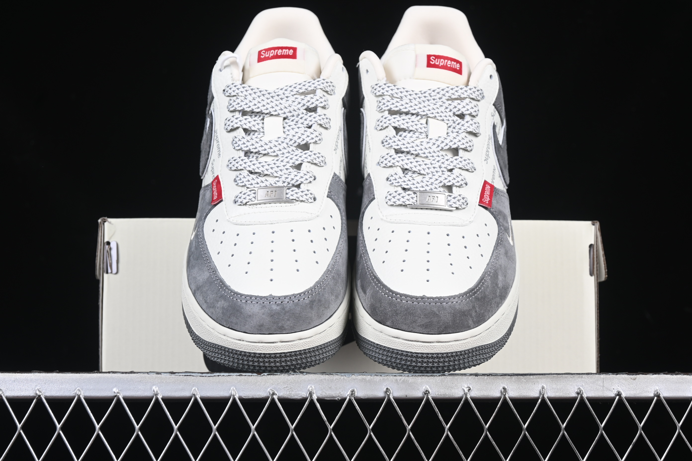Nk Air Force 1'07 Low Supreme collaboration Gray-painted red small label CH6336-510 36-45