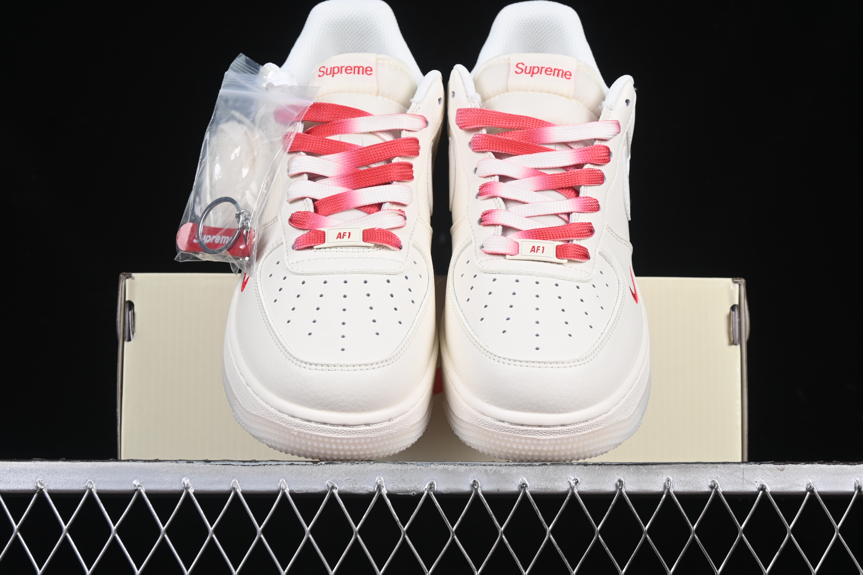 Nk Air Force 1'07 Low Sup collaboration in beige Double Pinyin BB7577-216 36-45