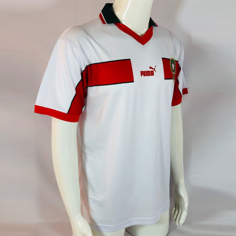 1998 Morocco Away white Retro Jersey