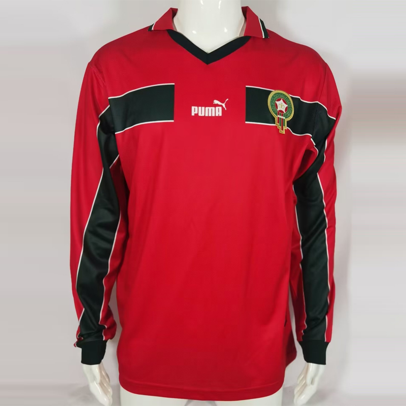 1998 Morocco Home Retro Long sleeves Jersey