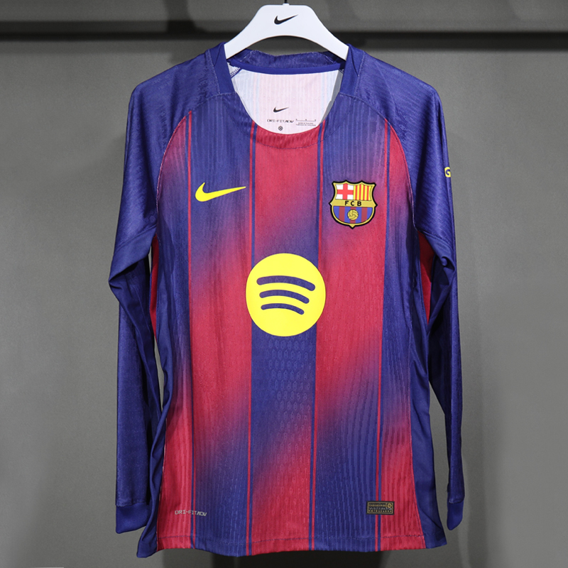 2025-2026 Barcelona Home jersey player Version LS