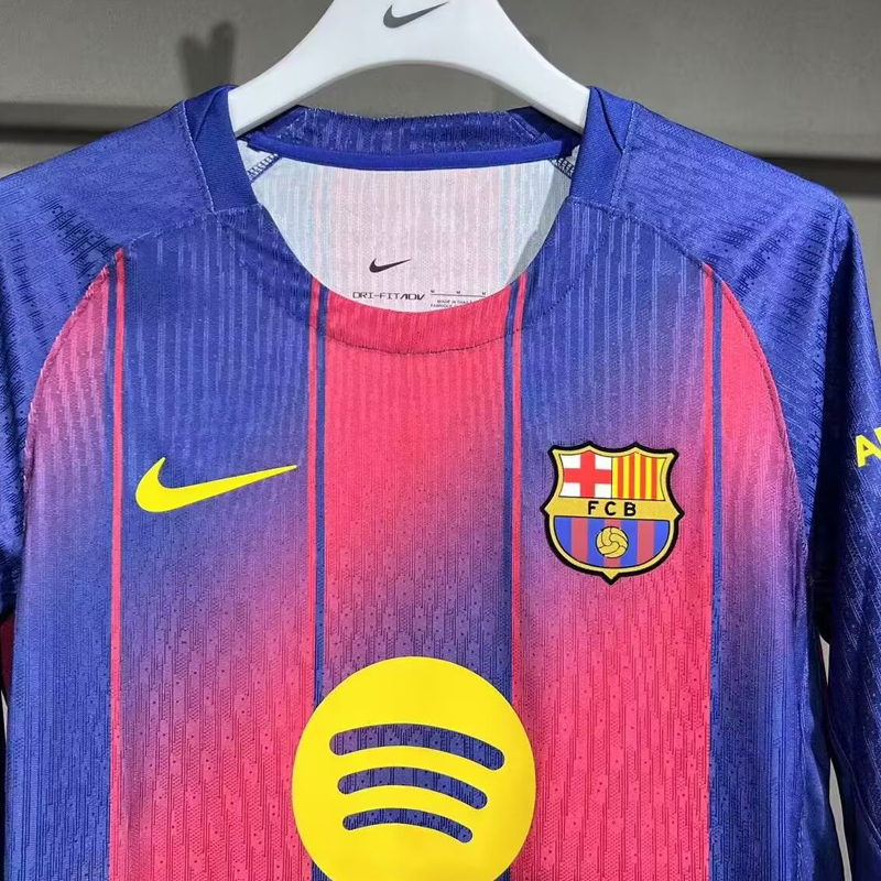 2025-2026 Barcelona Home jersey player Version LS