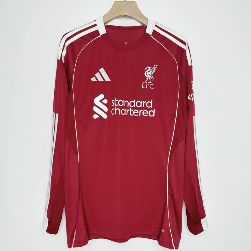 2025-2026 Liverpool Home  Jersey LS