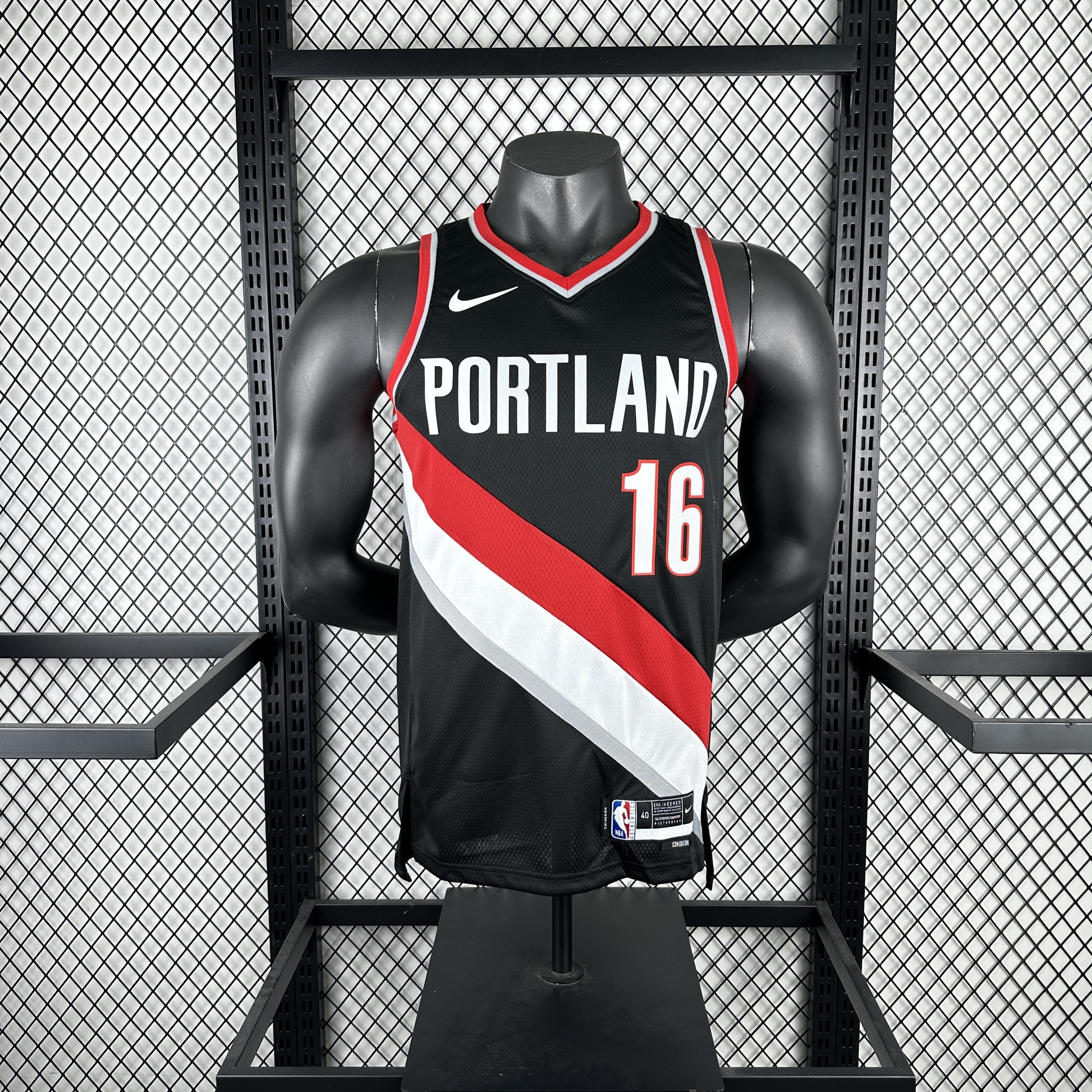 23 season Trail Blazers Black 16 Yang