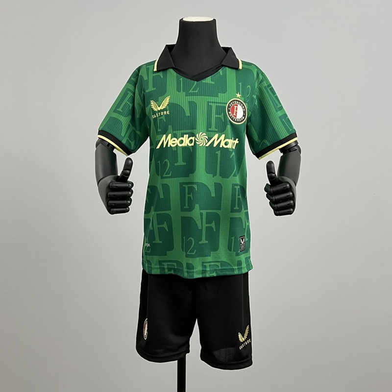 2025-2026 Feyenoord Rotterdam Third Green Jersey Kids