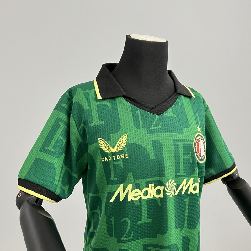 2025-2026 Feyenoord Rotterdam Third Green Jersey Kids
