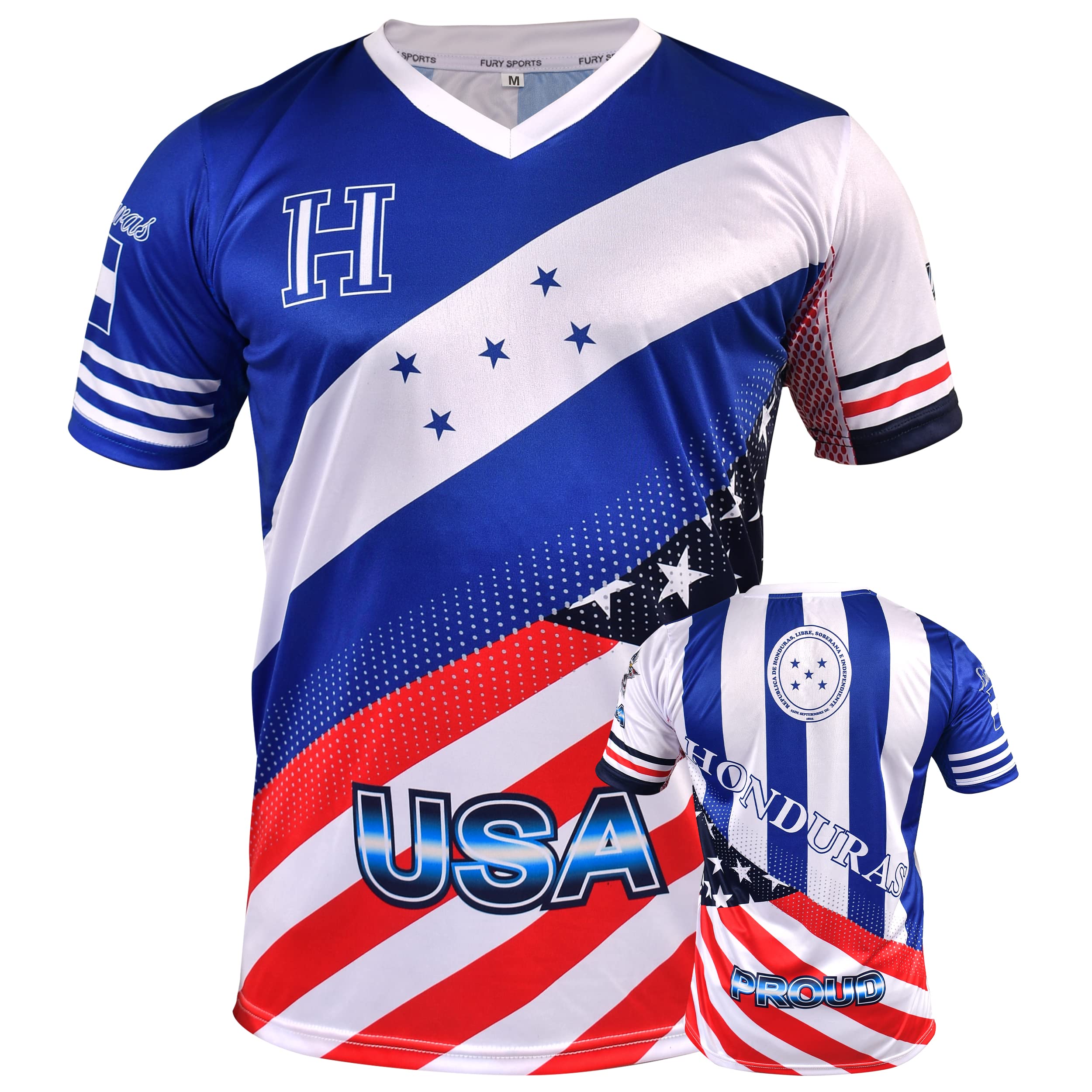 Angry Honduran and American flags Mixed soccer jersey - Honduras Shirt - Camiseta de Futbol Honduras jersey Hombres_ Men's_women's_neutral