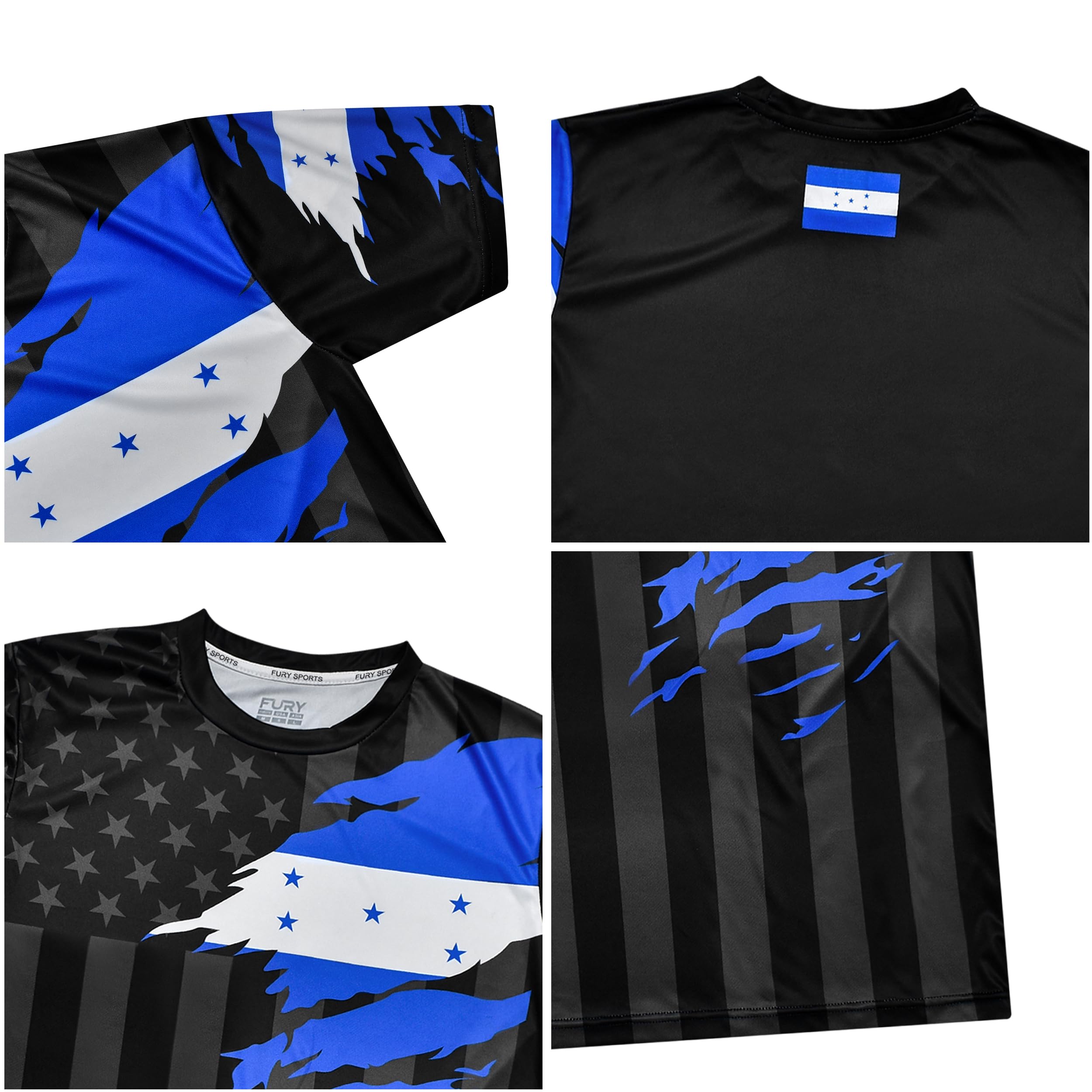 Fury Mexico Early Deal Fury Mexico Guatemala Honduras El Salvador and USA Flag Mix Soccer Jersey - Men_Women_Unisex3