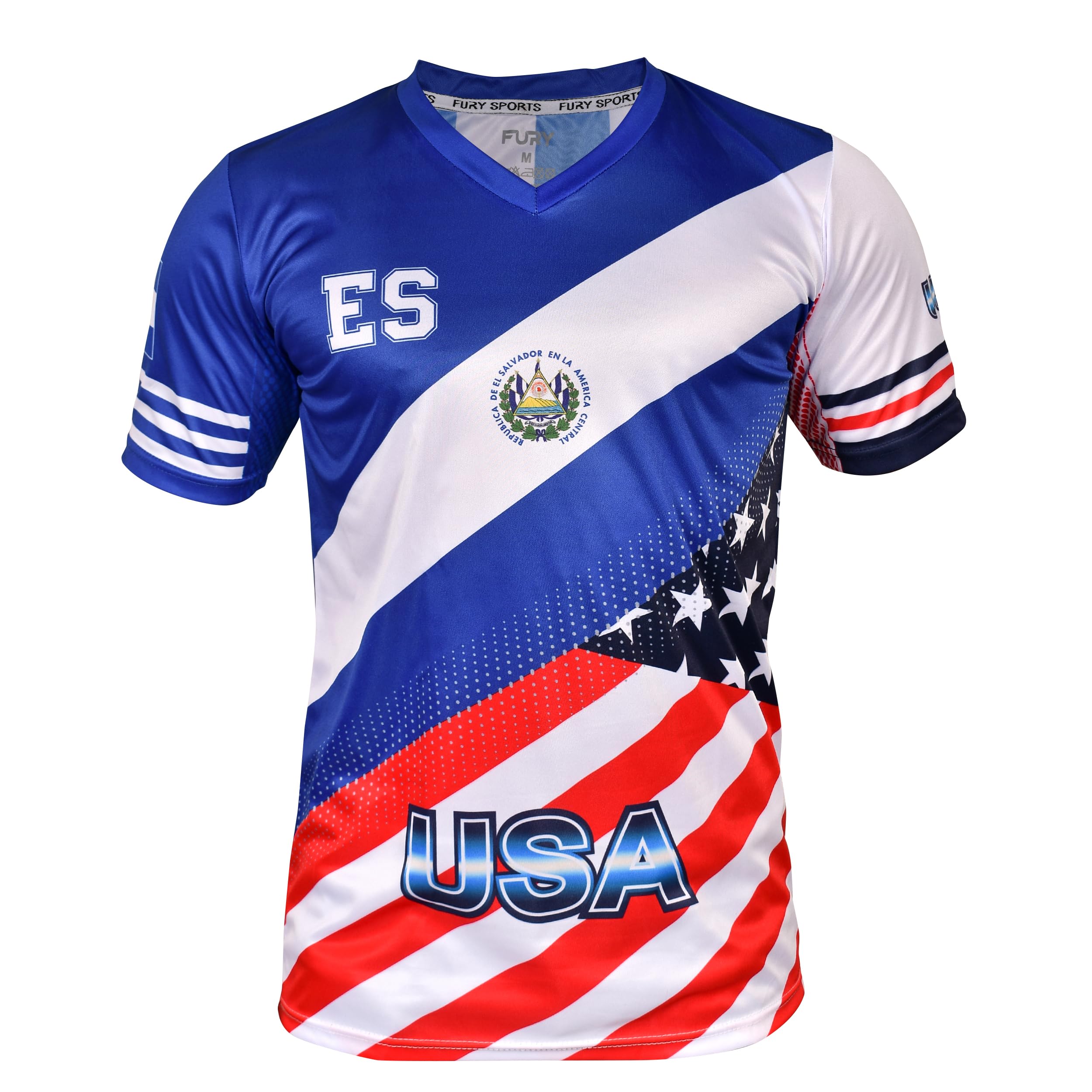Fury Honduras and USA Flag Mix Soccer Jersey - Honduras Shirt - Camiseta de Futbol Honduras Jersey Hombres_Men_Women_Unisex4
