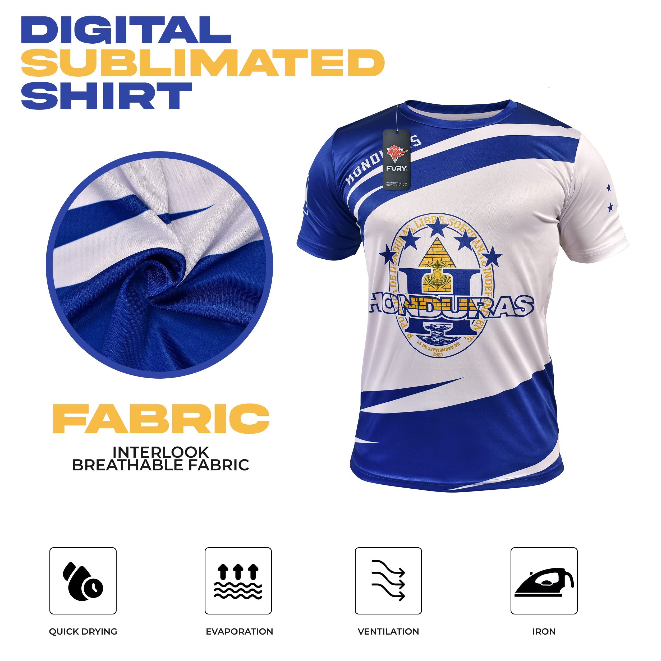 Fury Honduras football shirt - Honduras Shirt - Camiseta de Futbol Honduras shirt Hombres_ Men's_Women's_neutral