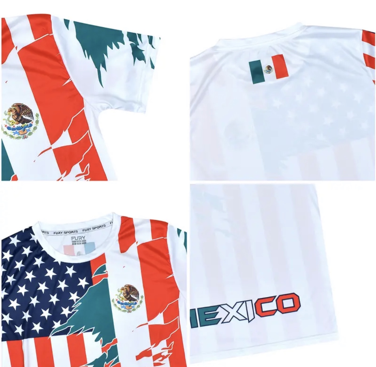 Fury Mexico Early Deal Fury Mexico Guatemala Honduras El Salvador and USA Flag Mix Soccer Jersey - Men_Women_Unisex