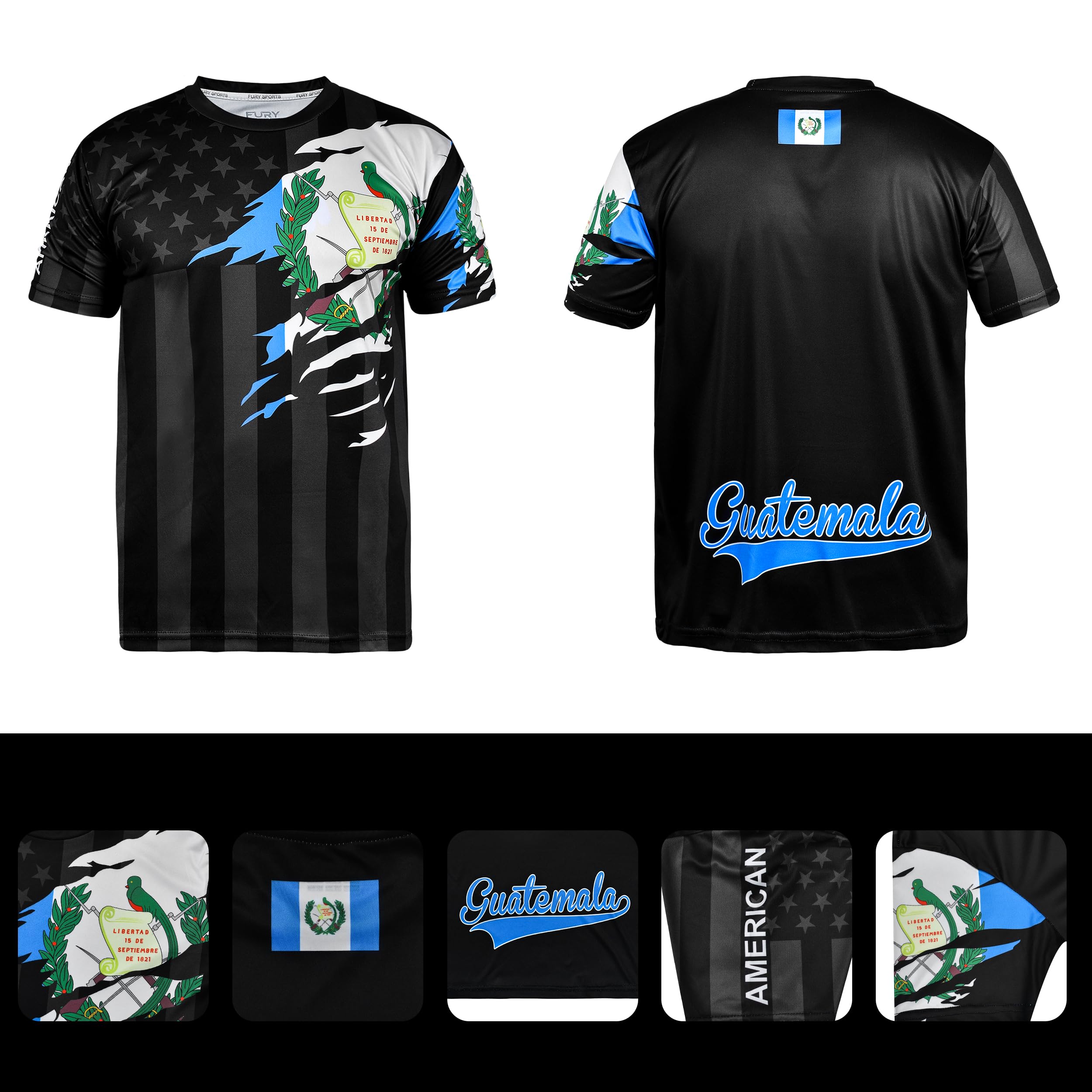 Fury Mexico Early Deal Fury Mexico Guatemala Honduras El Salvador and USA Flag Mix Soccer Jersey - Men_Women_Unisex2