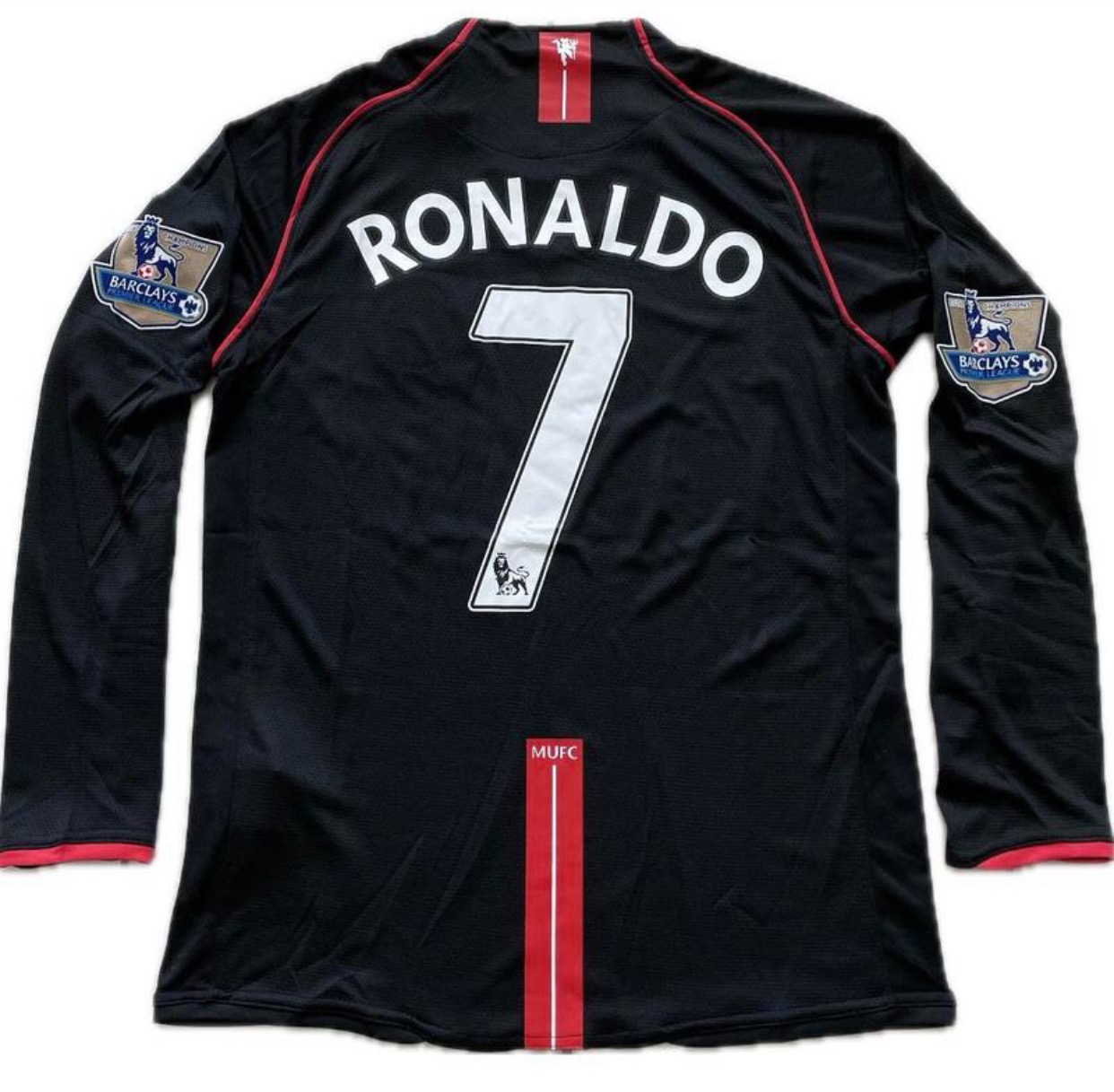 Manchester United Cristian Ronaldo Jersey Premier League Black Long Sleeve