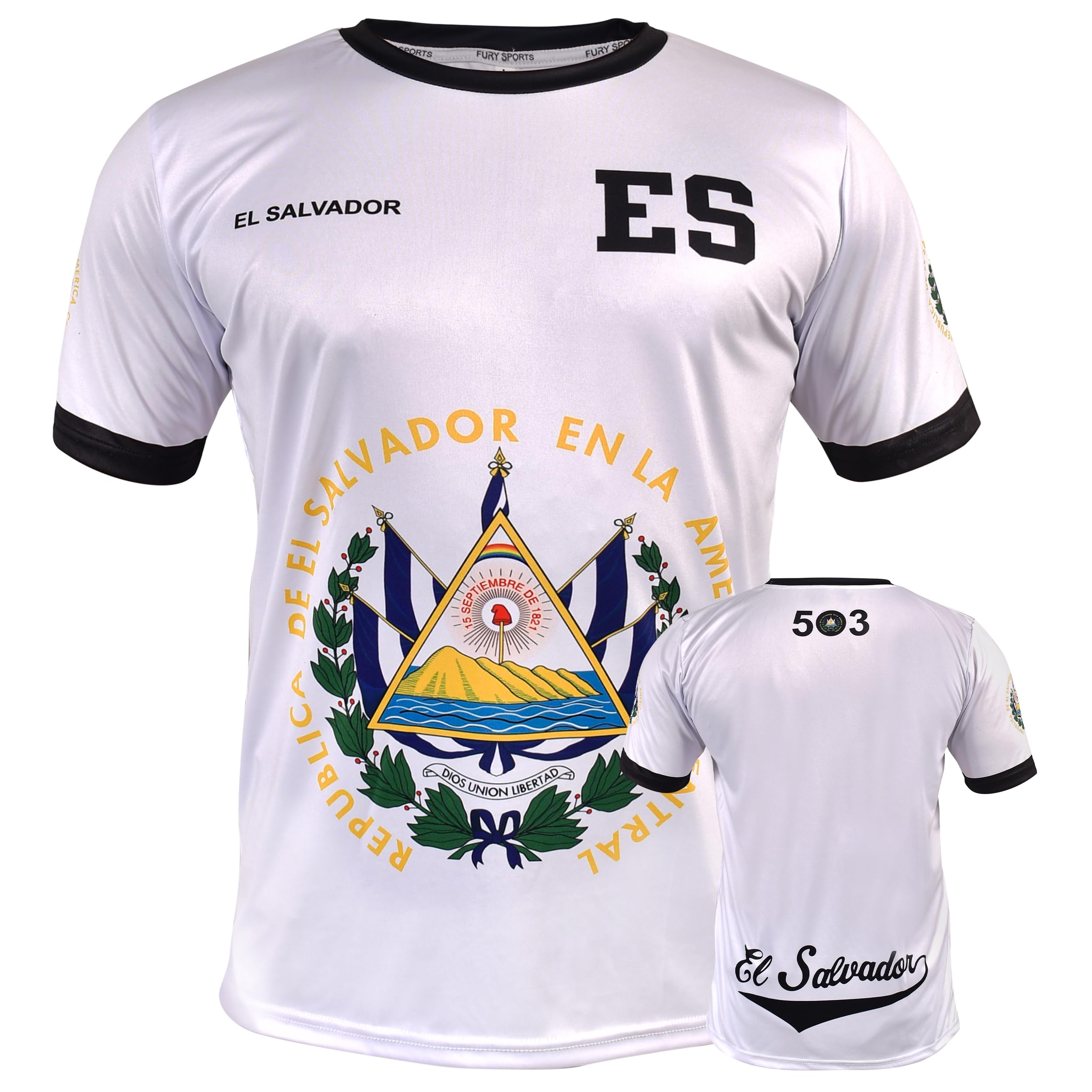 Fury El Salvador Futbol Forması El Salvador Forması Siyah Beyaz El Salvador Gömlek Tüm Salvadorans Erkek_Kadın_Unisex_Hombres