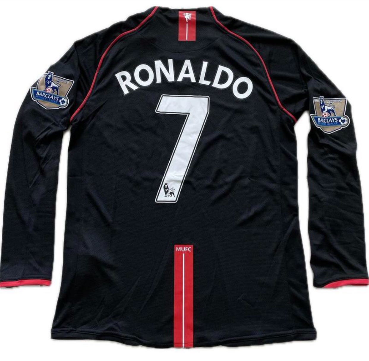 Manchester United Cristian Ronaldo Jersey Premier League Black Long Sleeve