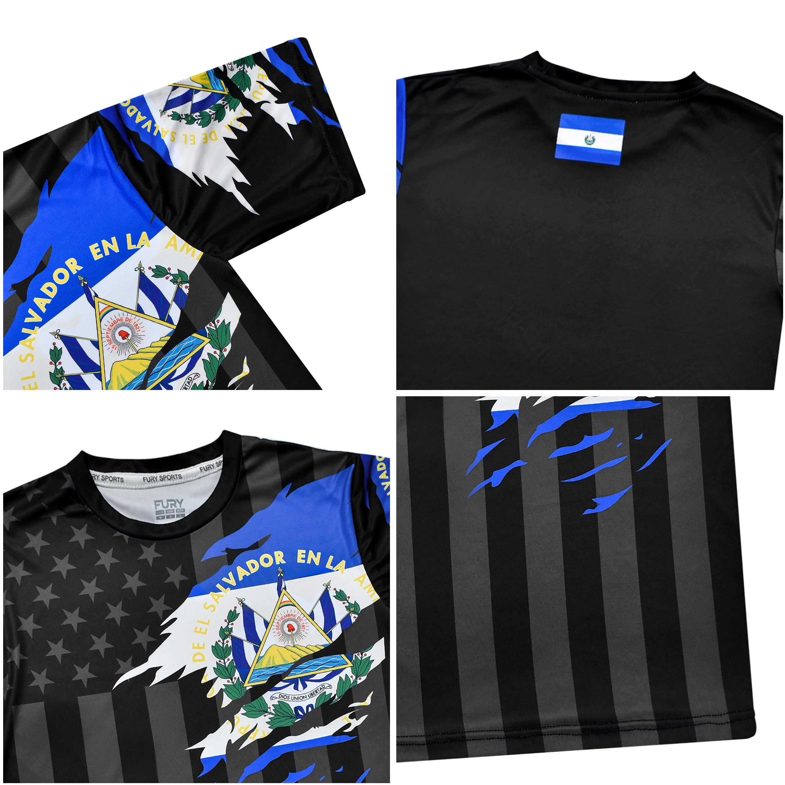 Fury Mexico Early Deal Fury Mexico Guatemala Honduras El Salvador and USA Flag Mix Soccer Jersey - Men_Women_