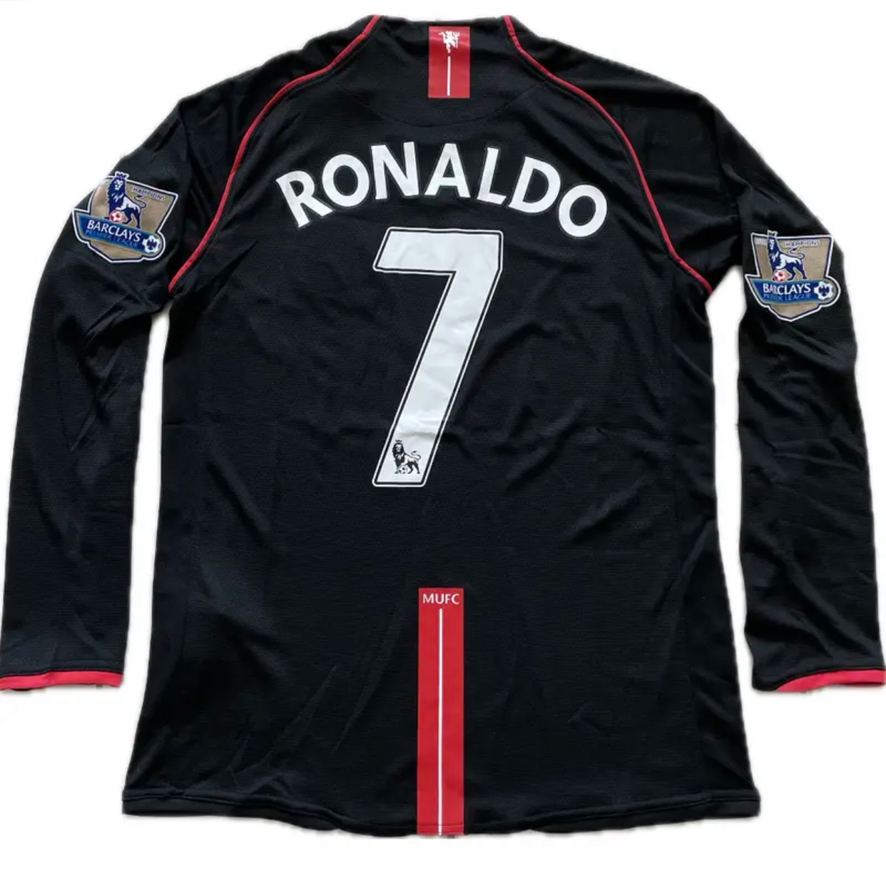 Manchester United Cristian Ronaldo Jersey Premier League Black Long Sleeve