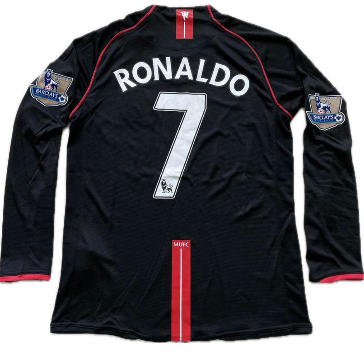 Manchester United Cristian Ronaldo Jersey Premier League Black Long Sleeve