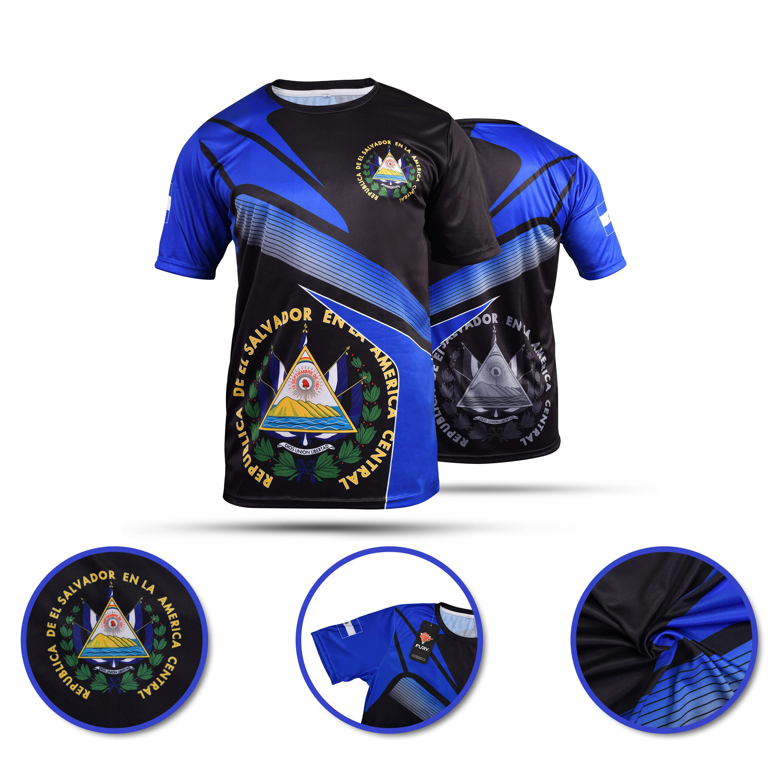 Fury El Salvador Soccer Jersey - El Salvador Football Shirt Camiseta de futbol de El Salvador Jersey