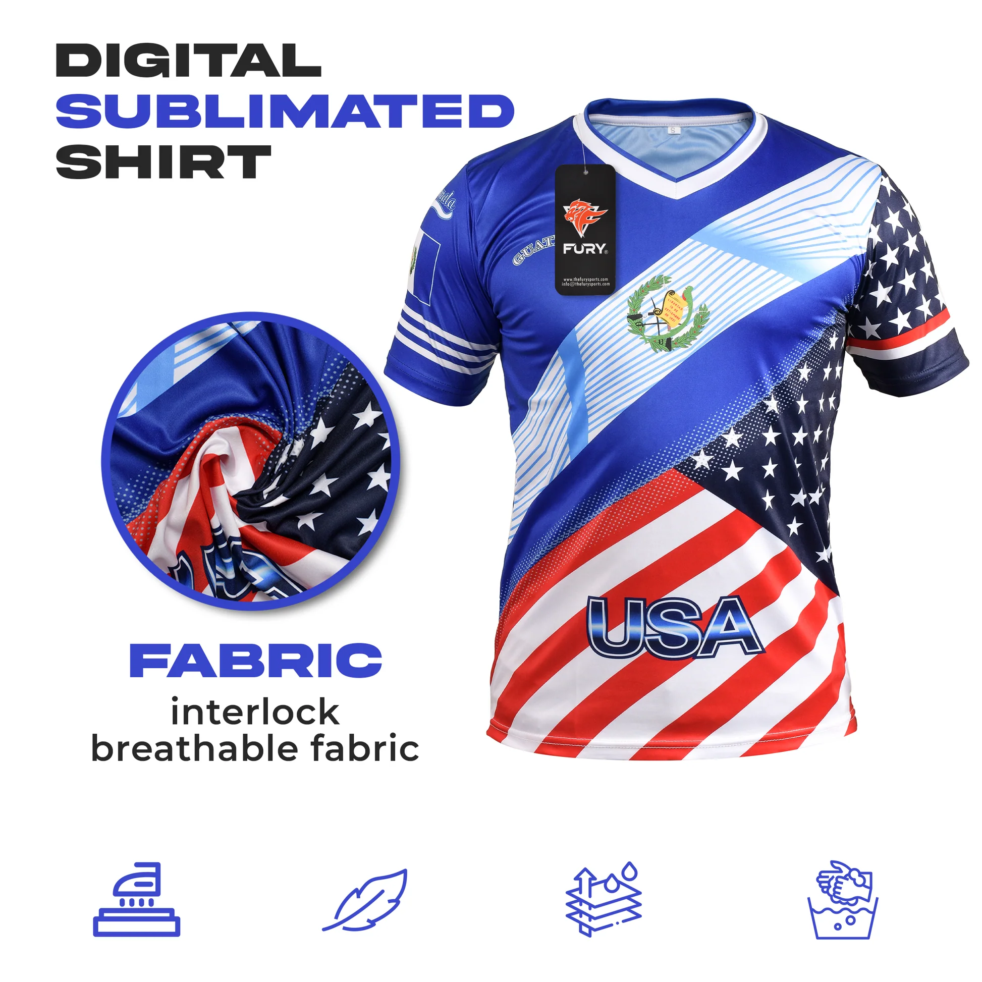 Fury Guatemala Soccer jersey Camiseta de futbol de Guatemala Jersey Camiseta Guatemala Short Sleeve