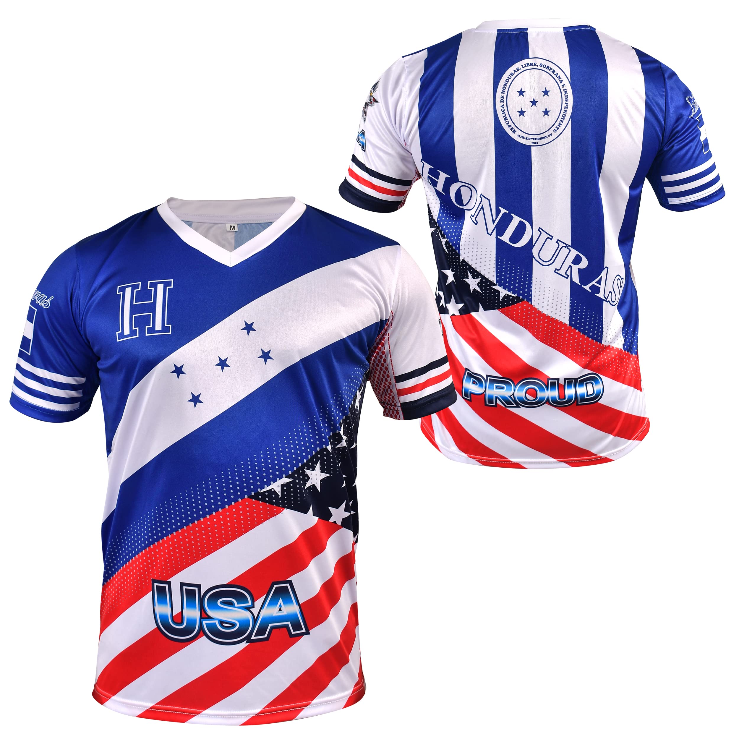 Angry Honduran and American flags Mixed soccer jersey - Honduras Shirt - Camiseta de Futbol Honduras jersey Hombres_ Men's_women's_neutral