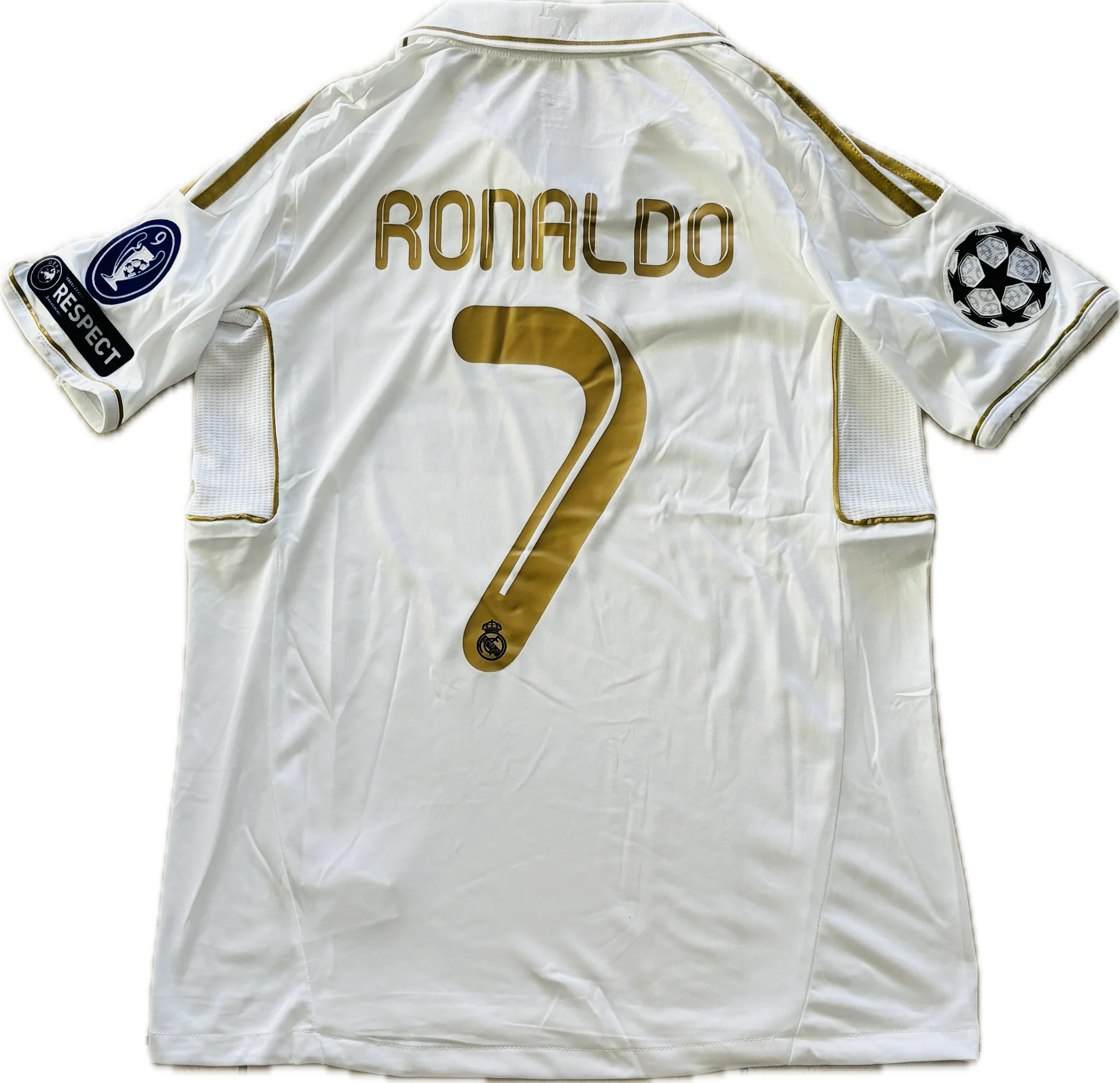 Cristiano Ronaldo 2011-12 Real Madrid Adidas White short sleeve UCL champions league jersey