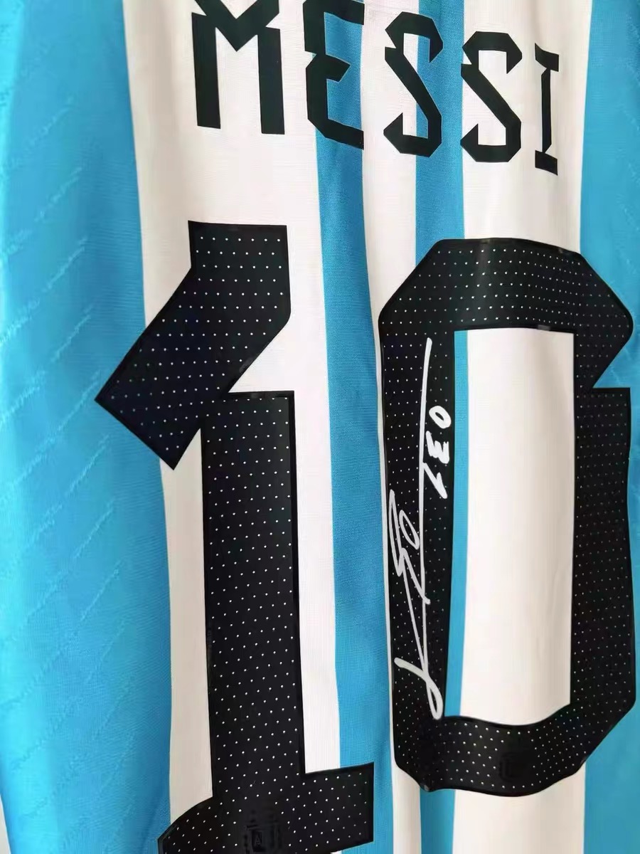 2023 Argentina national team Messi No. 10 home signature jersey Three stars football uniform fan edition Player edition signature