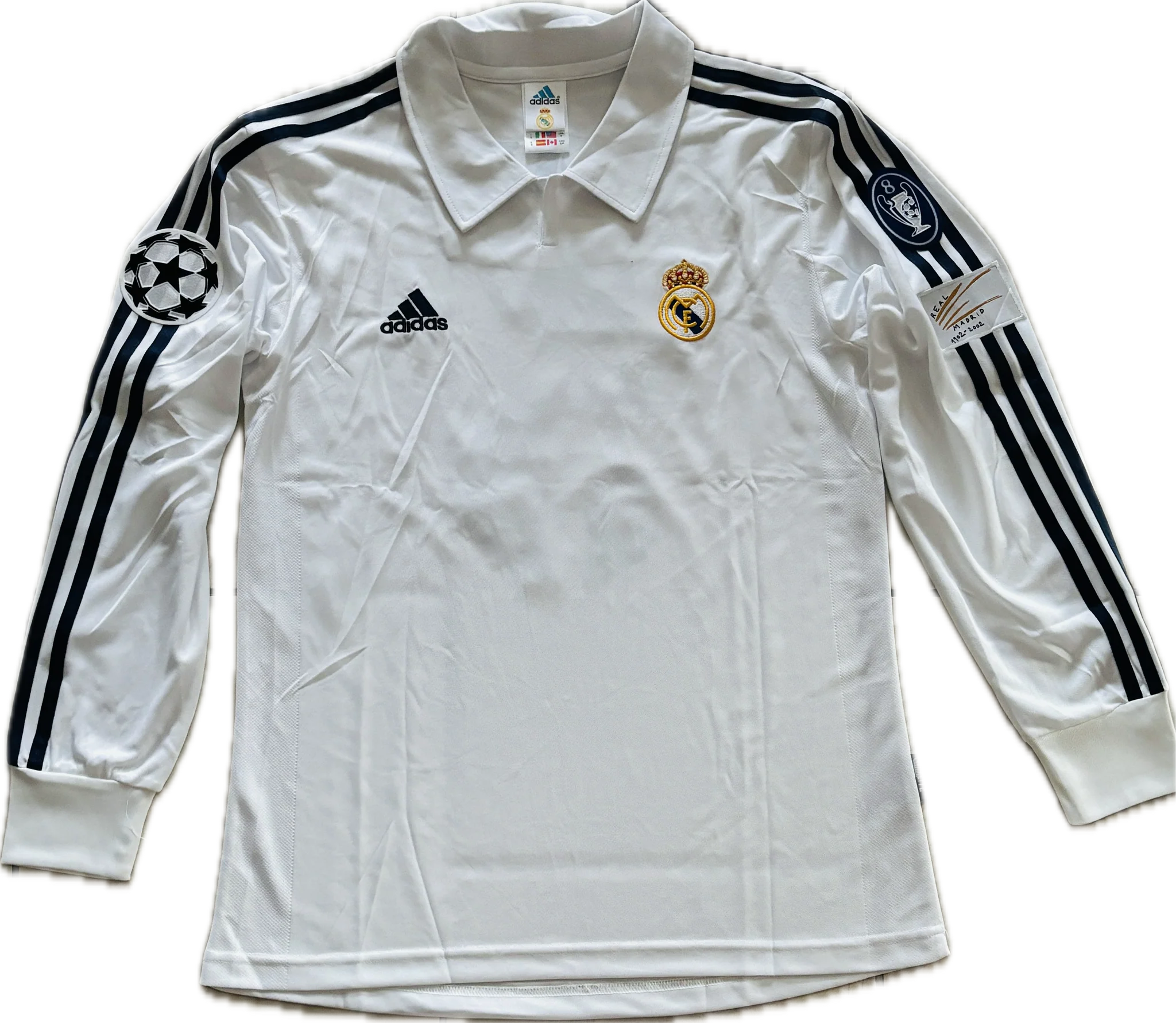 Zidane # 5 Real Madrid 2002-2003 Adidas Retro Classic UCL Final Long Sleeve Jersey