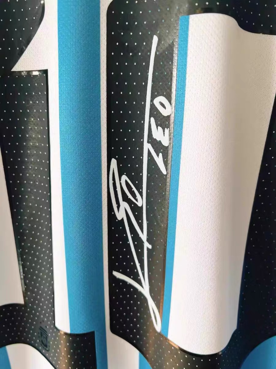 2023 Argentina national team Messi No. 10 home signature jersey Three stars football uniform fan edition Player edition signature