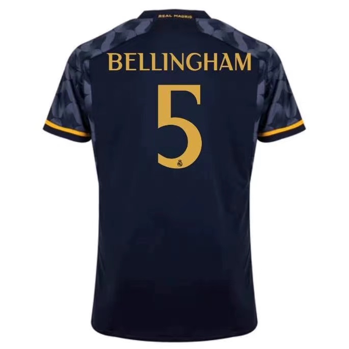 Real Madrid 23/24 Away Fan Edition Short Sleeve Jersey No.5 Bellingham Jersey