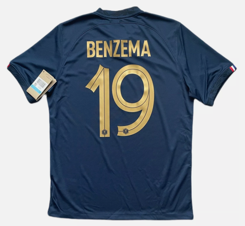 202223 France Home Jersey #19 Benzema Medium Nike World Cup Soccer Football NEW