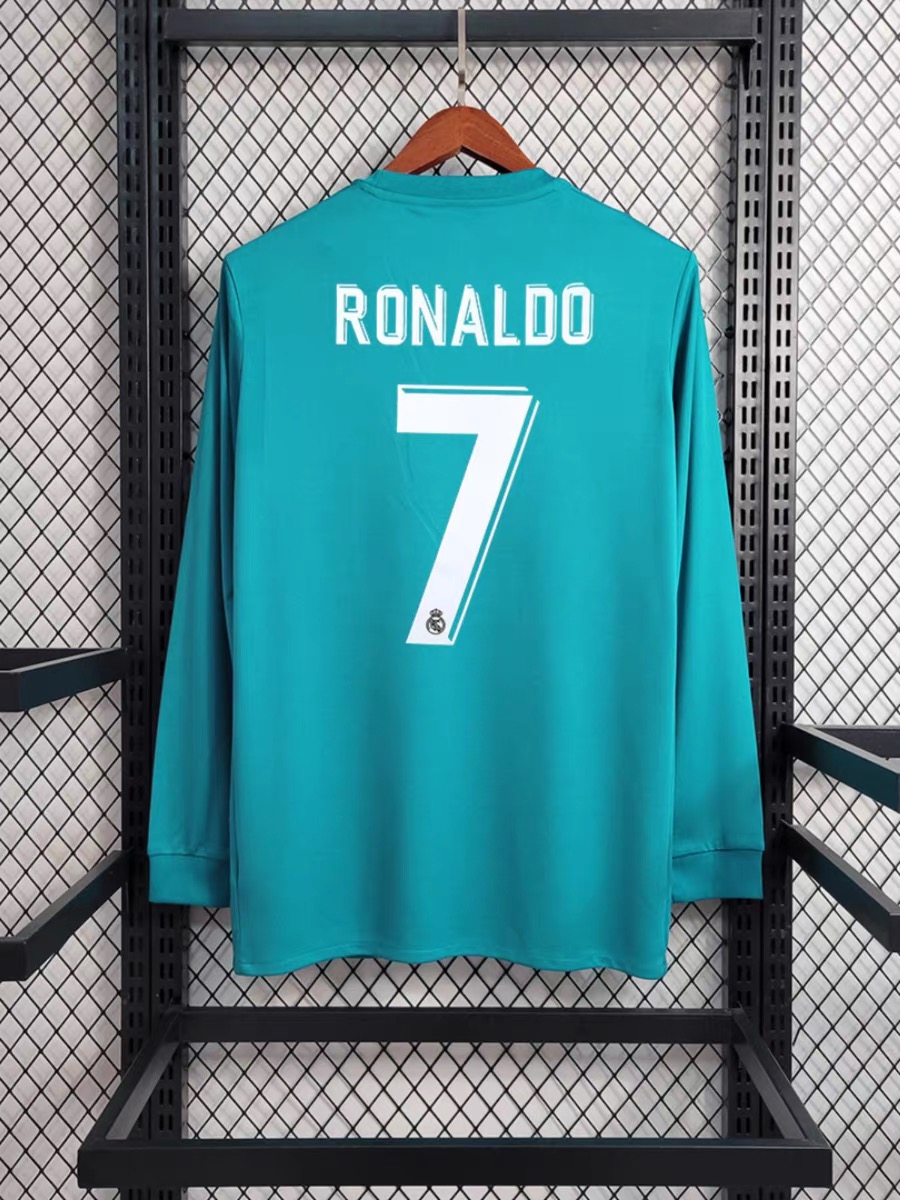17-18 Real Madrid second away long sleeve retro fan version jersey No. 7 C Ronaldo football jersey