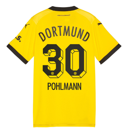 Ole Pohlmann 30 Borussia Dortmund 202324 Home YOUTH Jersey - BlackYellow