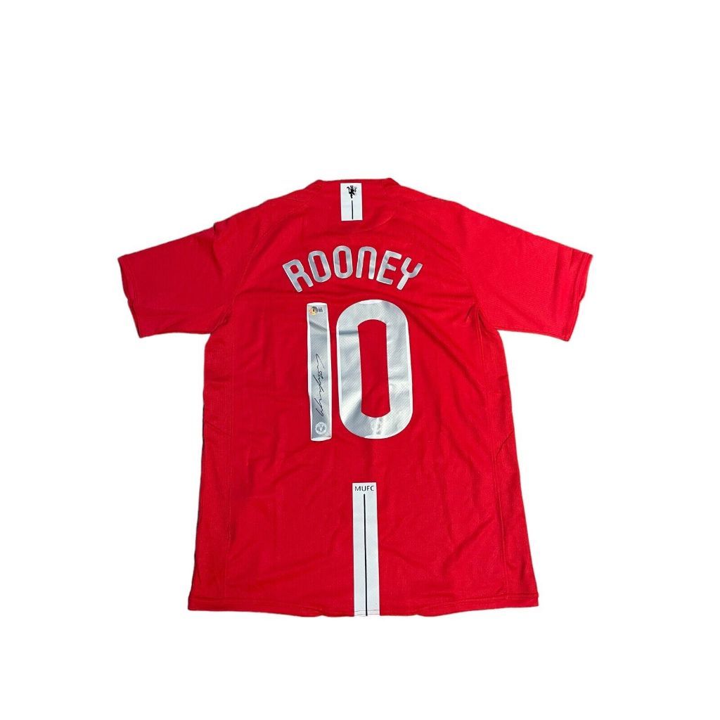 Autographed  prited Signed Wayne Rooney Manchester United Red 2008 Jersey Beckett